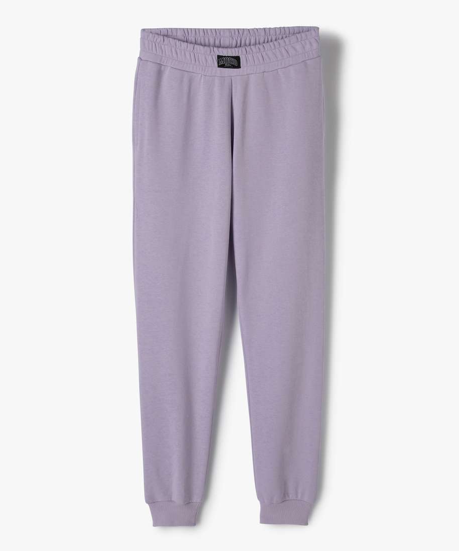jogging fille en jersey fin et taille elastiquee violet pantalons fille
