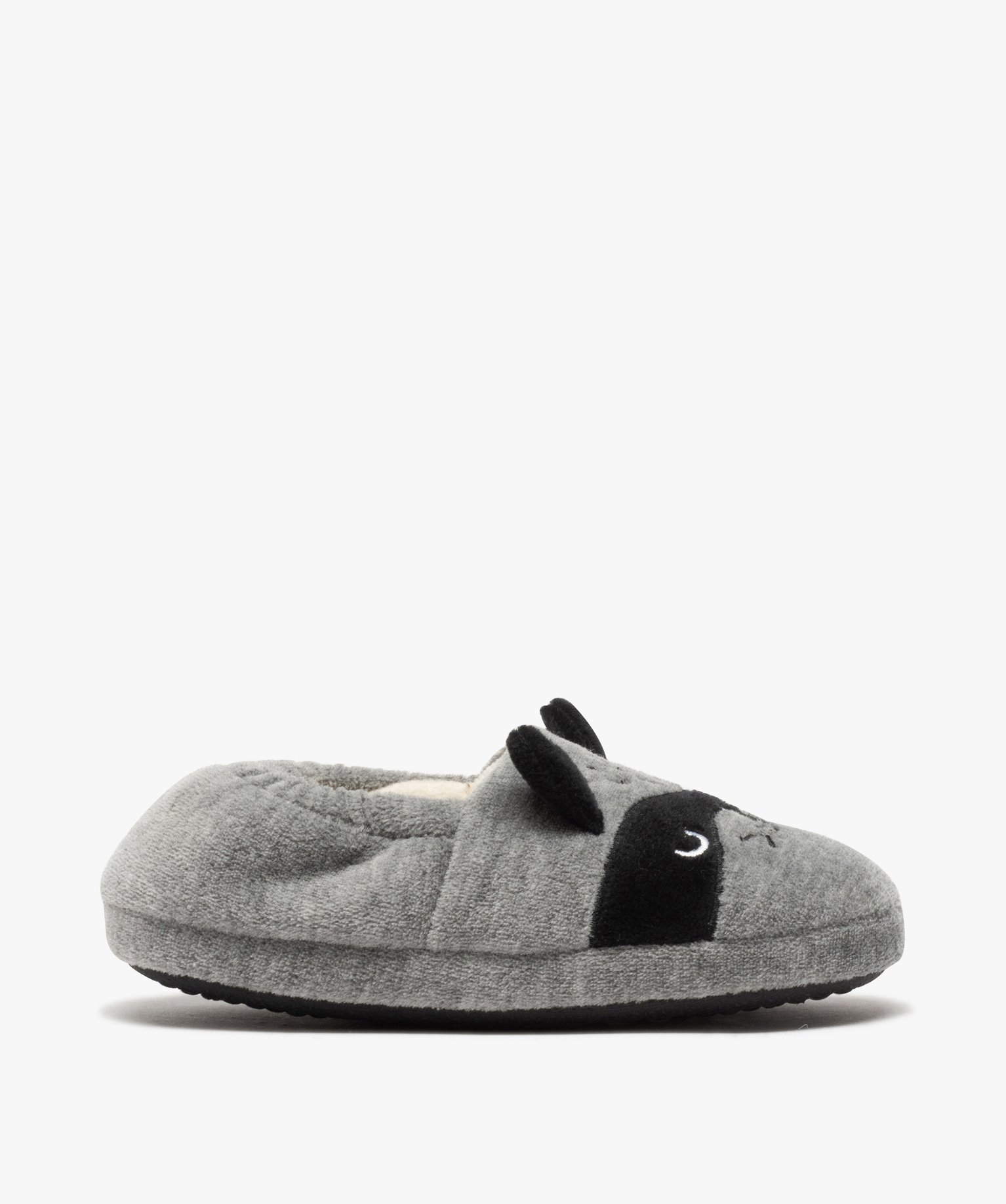 chaussons garcon en velours ras raton laveur gris garcon