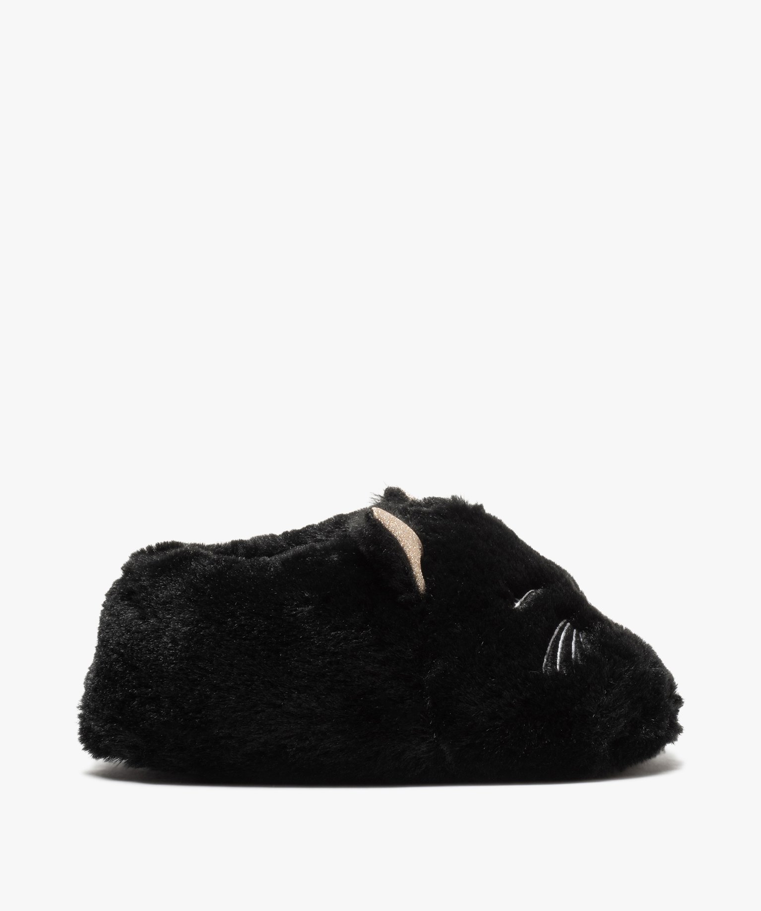chaussons fille 3d en forme de chats noir