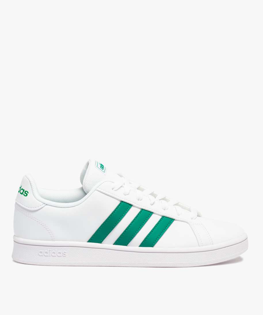 baskets homme unies a lacets - adidas grand court base blanc