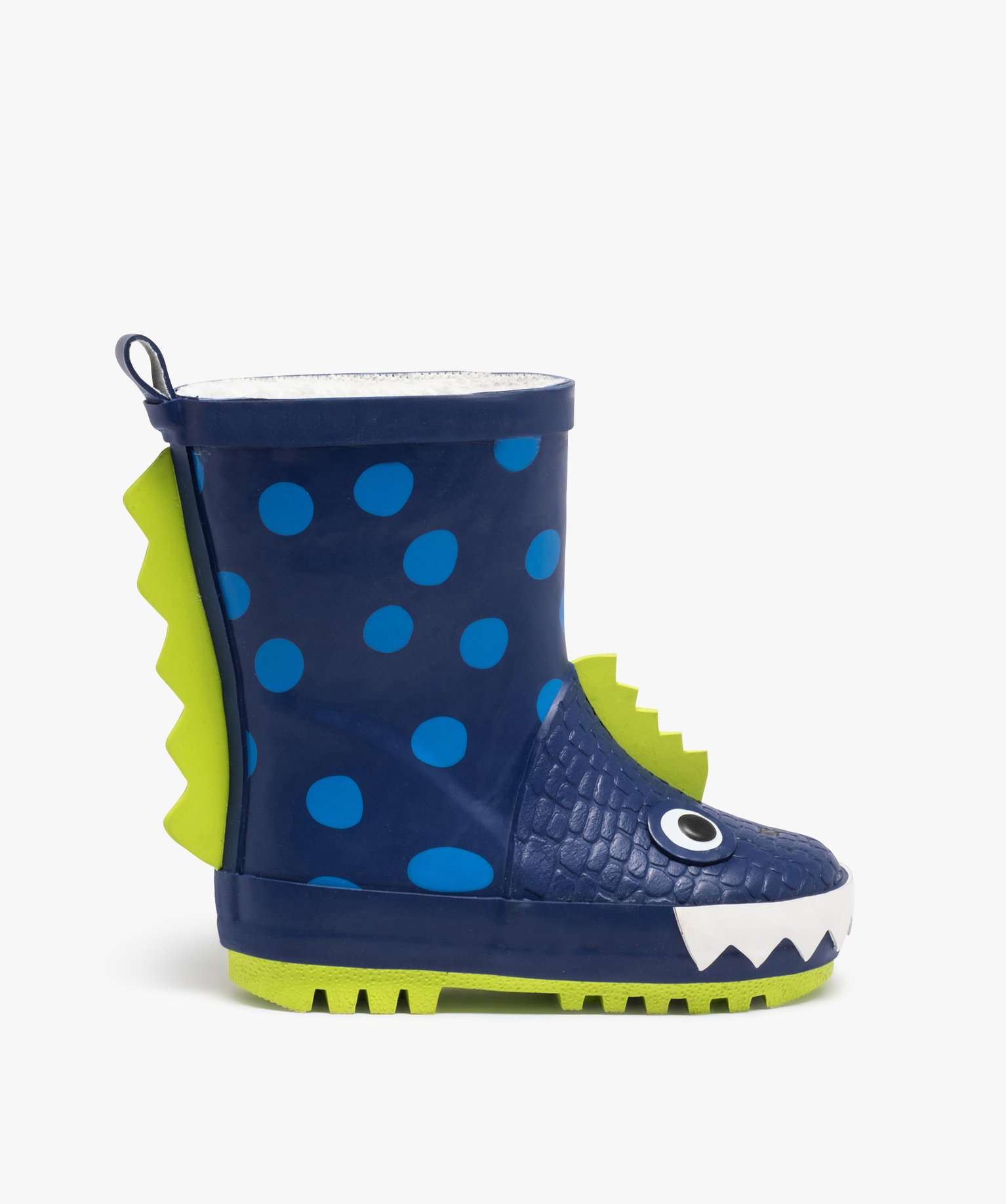 bottes en caoutchouc enfant doublees a motif dragon bleu bottes de