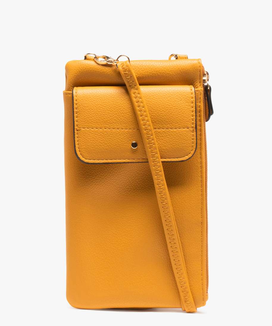 sacoche femme avec bandouliere amovible jaune porte-monnaie et portefeuilles