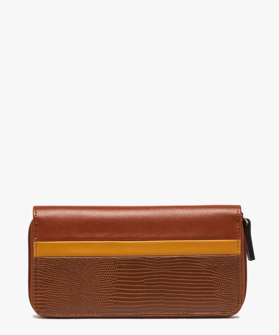 portefeuille femme zippe multicolore brun porte-monnaie et portefeuilles