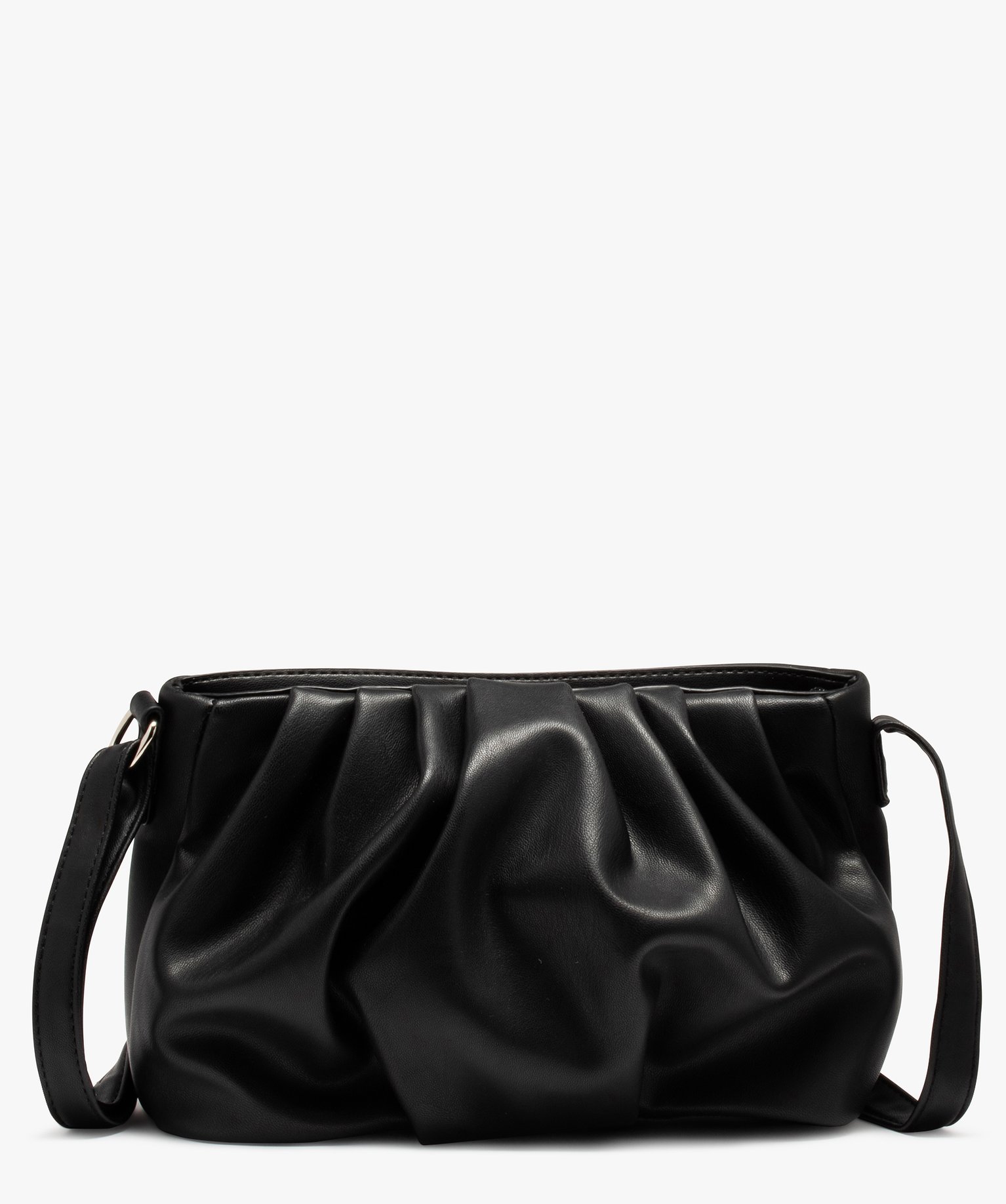 sac femme avec devant aspect drape noir sacs bandouliere