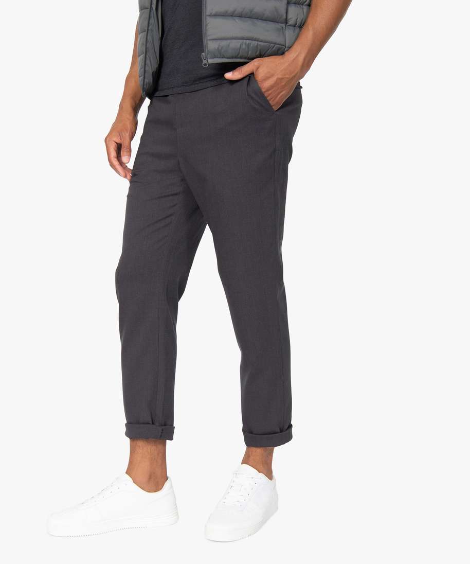 pantalon homme en maille a taille elastiquee gris pantalons de costume