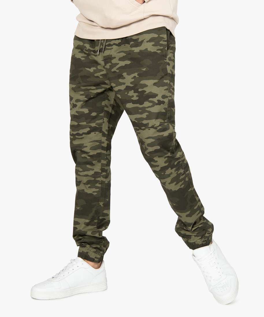 pantalon homme coupe straight esprit cargo imprime camouflage imprime pantalons de costume