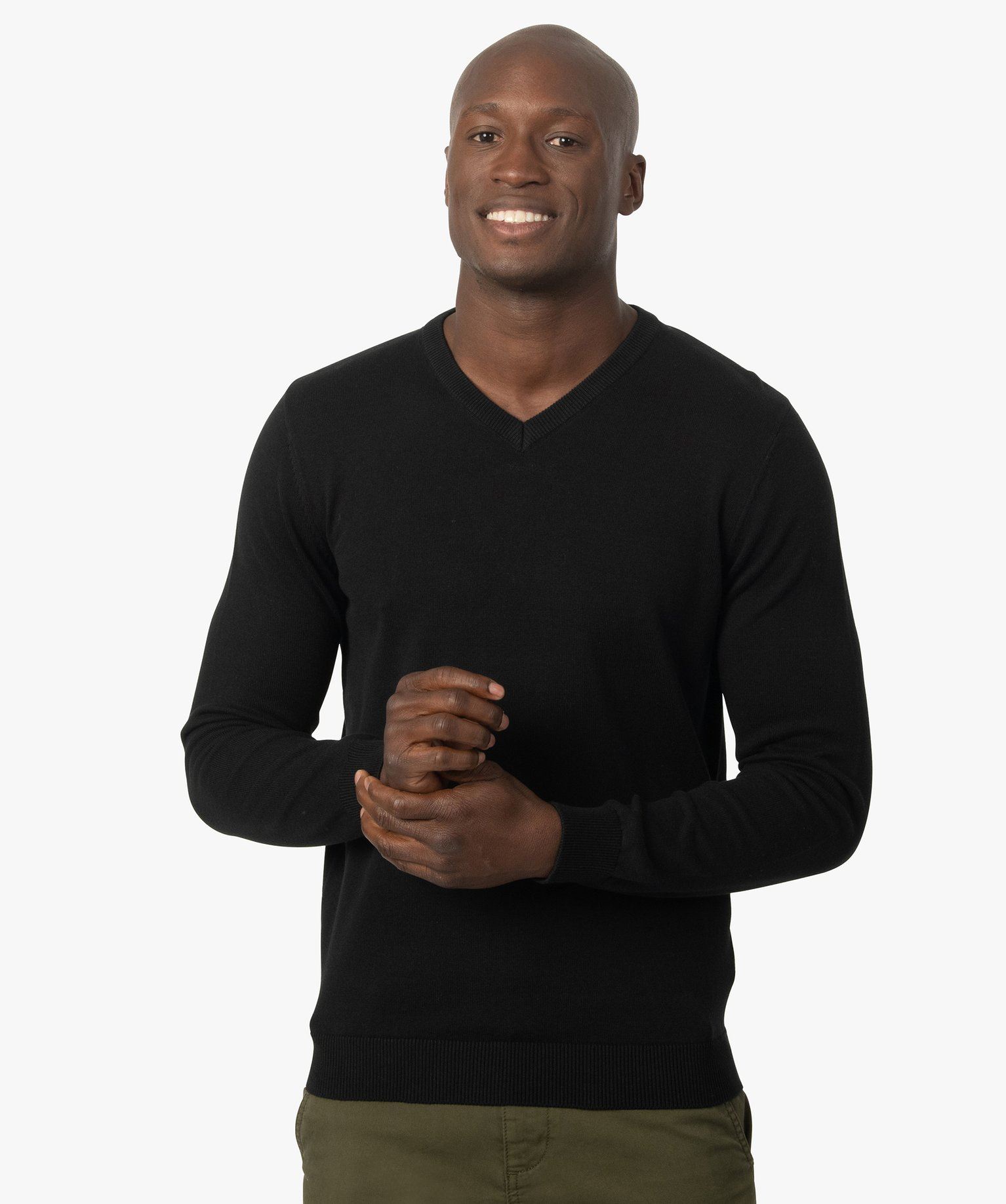 pull homme a col v en coton fin noir pulls homme