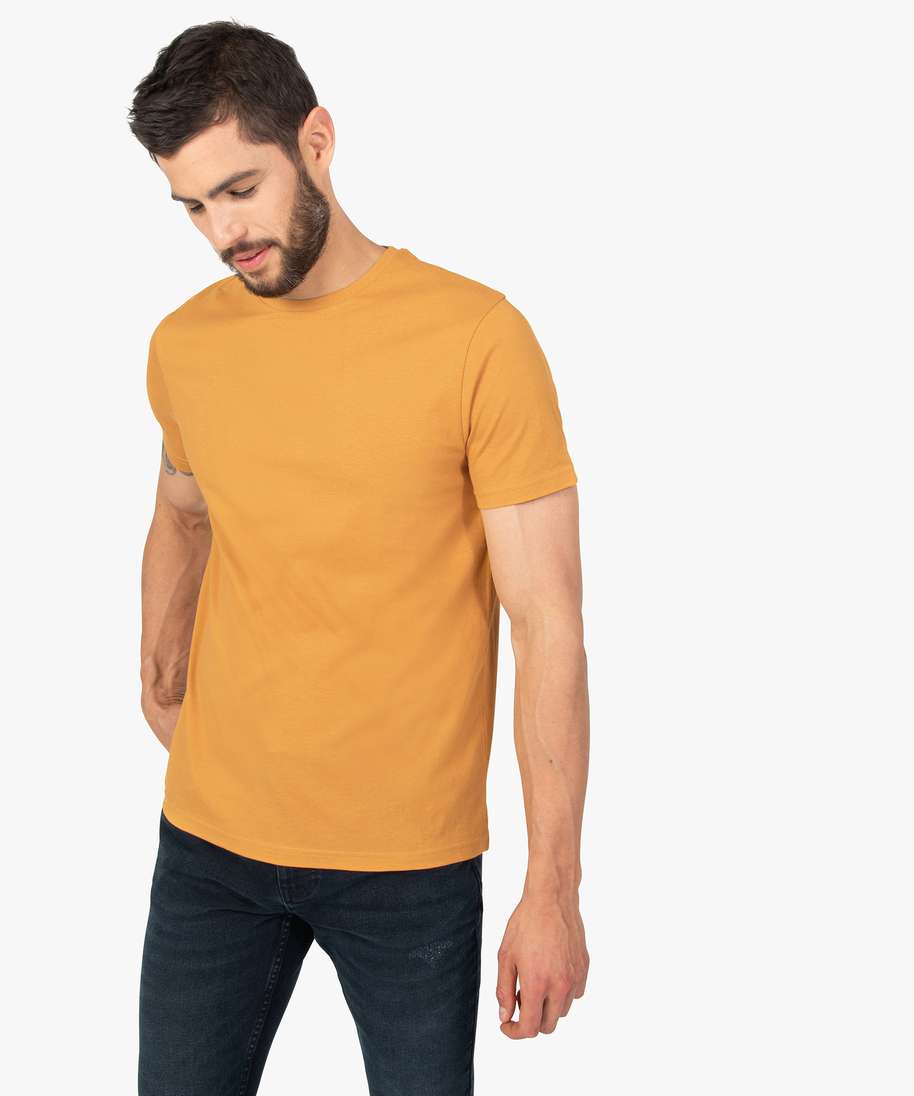 Tee shirt jaune uni homme hotsell