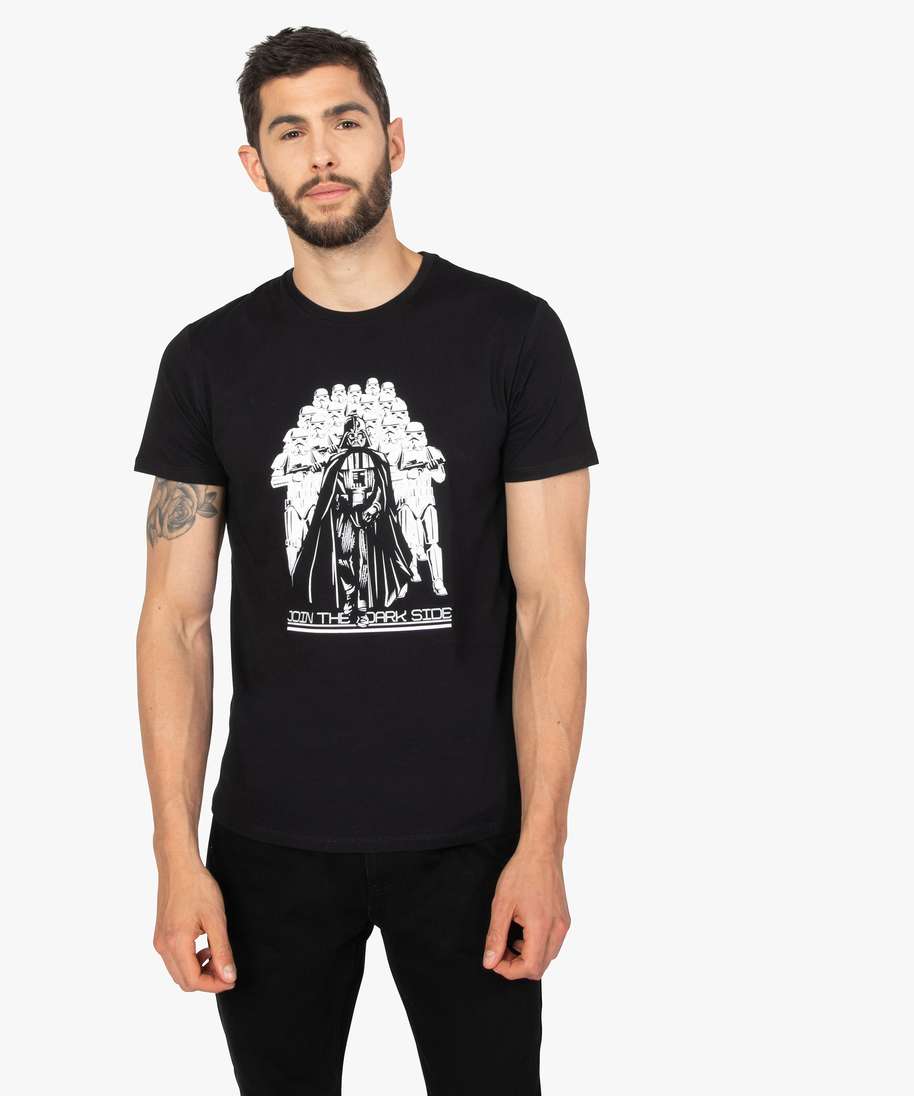 tee-shirt homme a manches courtes imprime - star wars noir tee-shirts