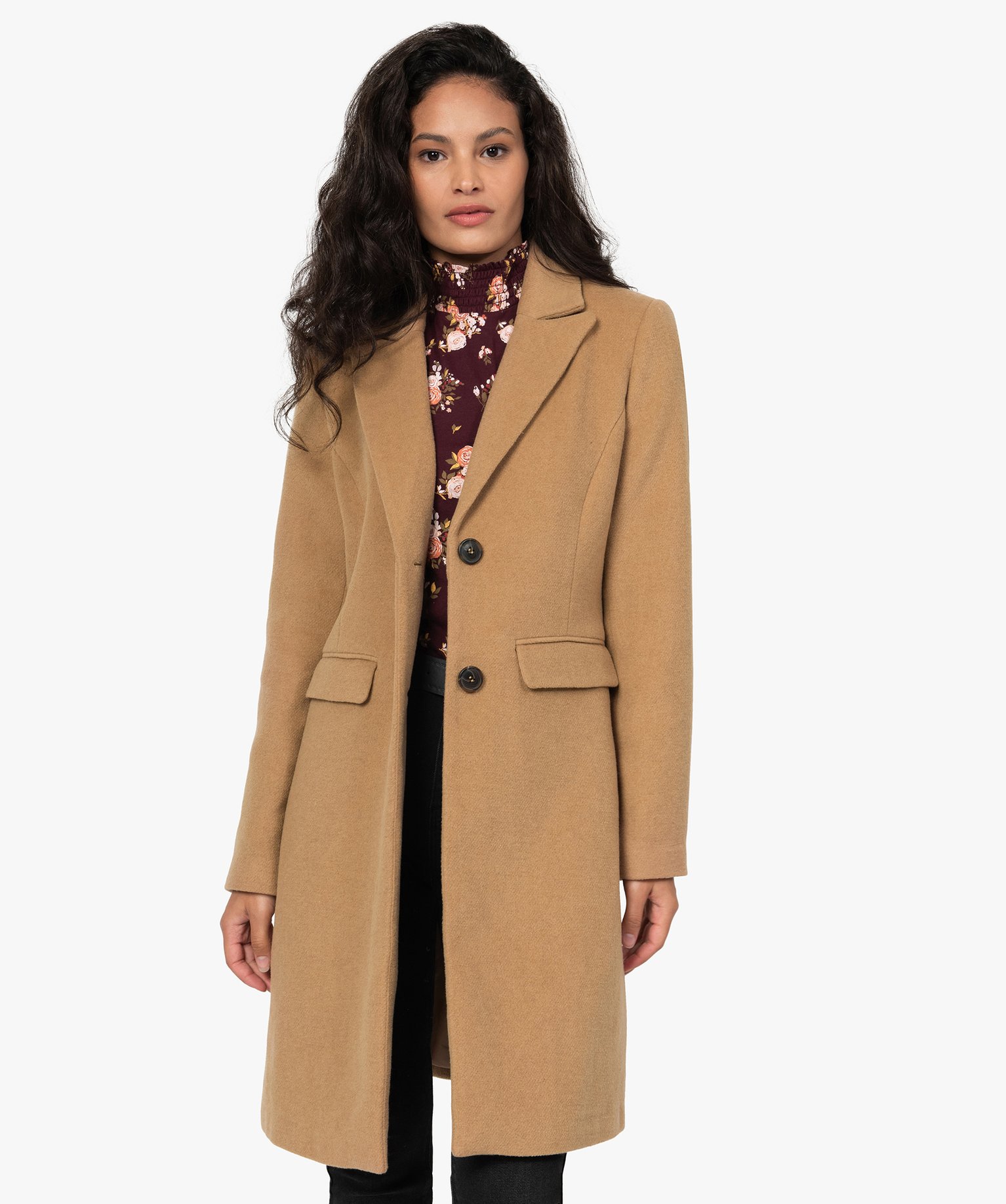 manteau chaud camel femme