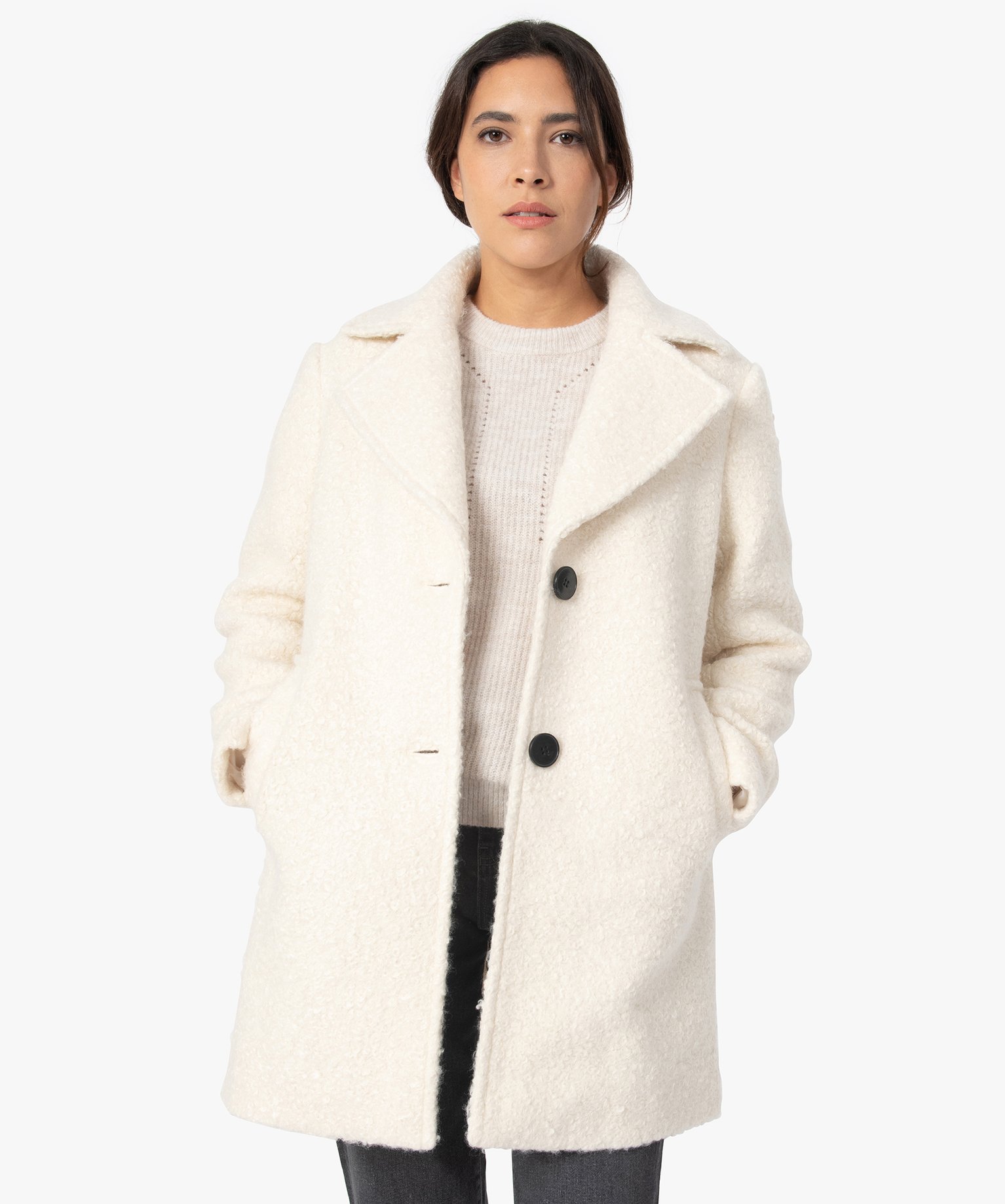 manteau ecru femme