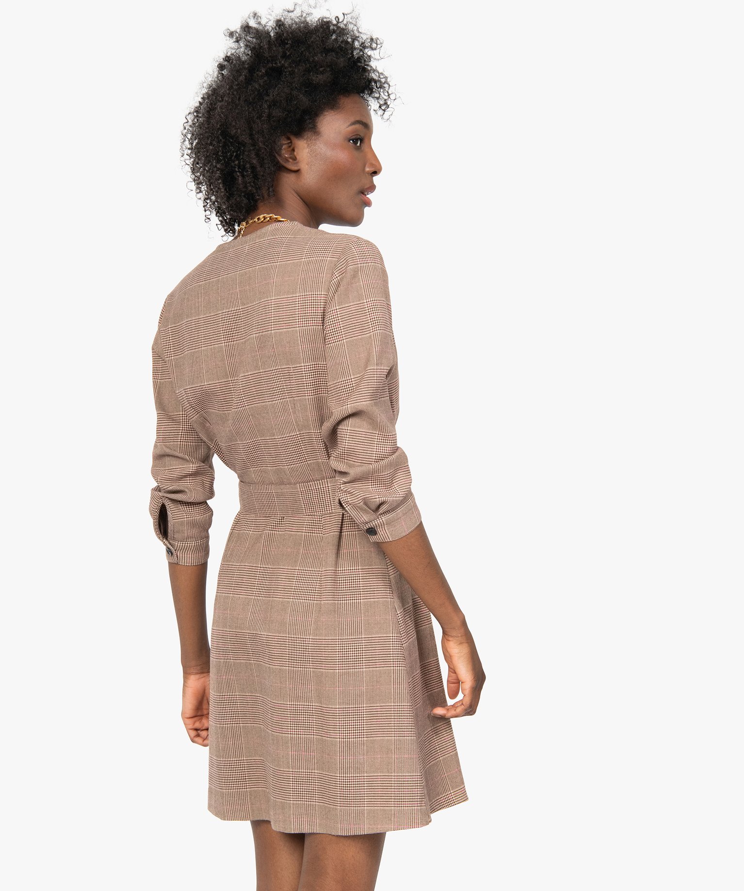 robe femme portefeuille a motif prince de galles imprime robes femme GEMO