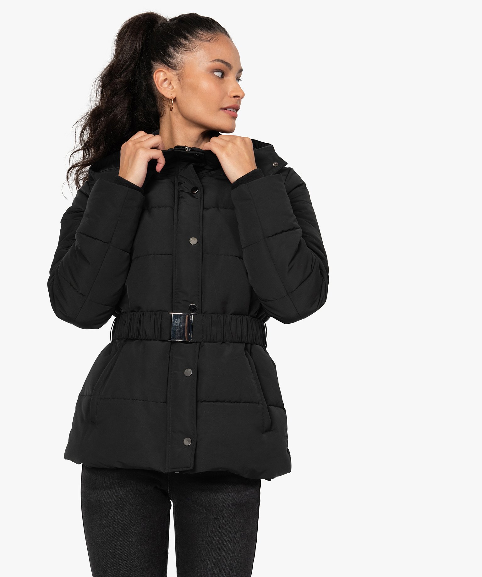 manteau femme matelassé noir