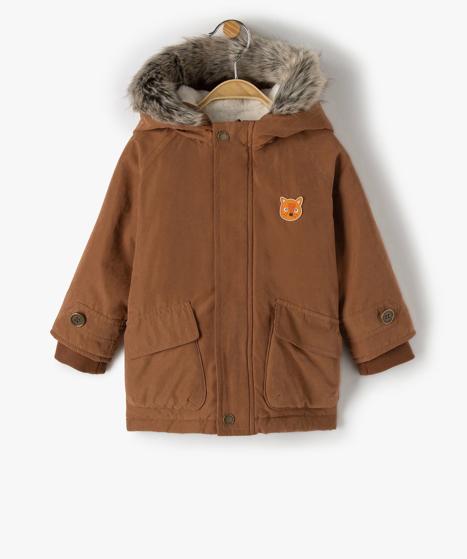 parka bebe garcon douce et chaude brun manteaux blousons bebe