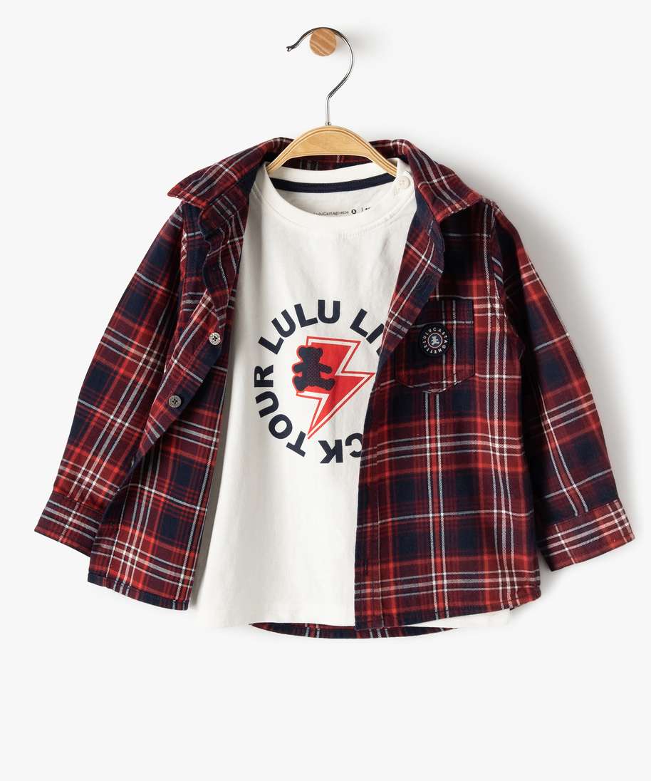 Gemo Vetements Fille Ensemble 2 Pieces Bebe Garcon Chemise Tee Shirt Lulu Castagnette Rose Bebe Gemo Gemo Vetements Fille Ensemble 2 Pieces Bebe Garcon Chemise Tee Shirt Lulu Castagnette Rose Bebe Gemo