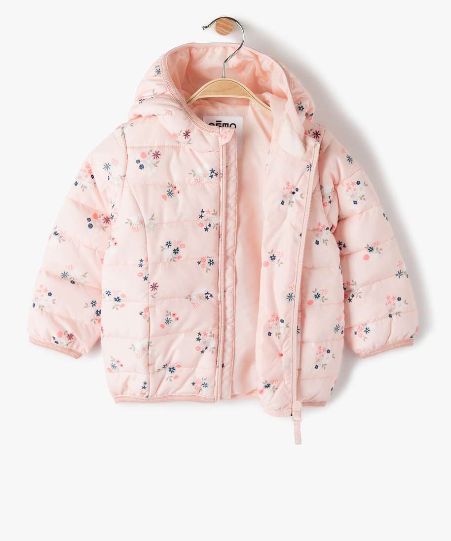 doudoune bebe fille fine a motifs etoiles et details pailletes multicolore doudounes bebe GEMO