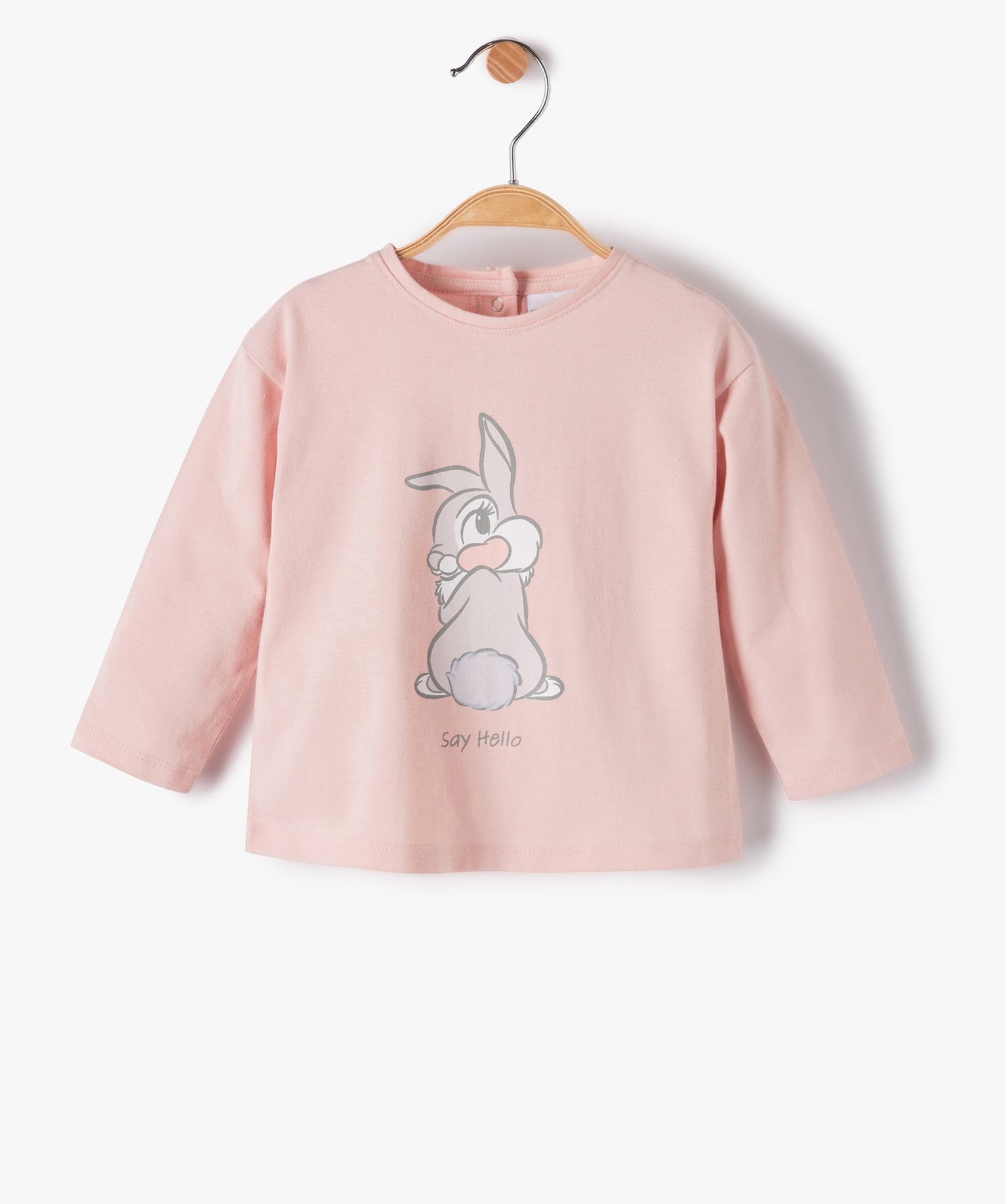 tee-shirt bebe fille avec large motif - disney rose tee-shirts