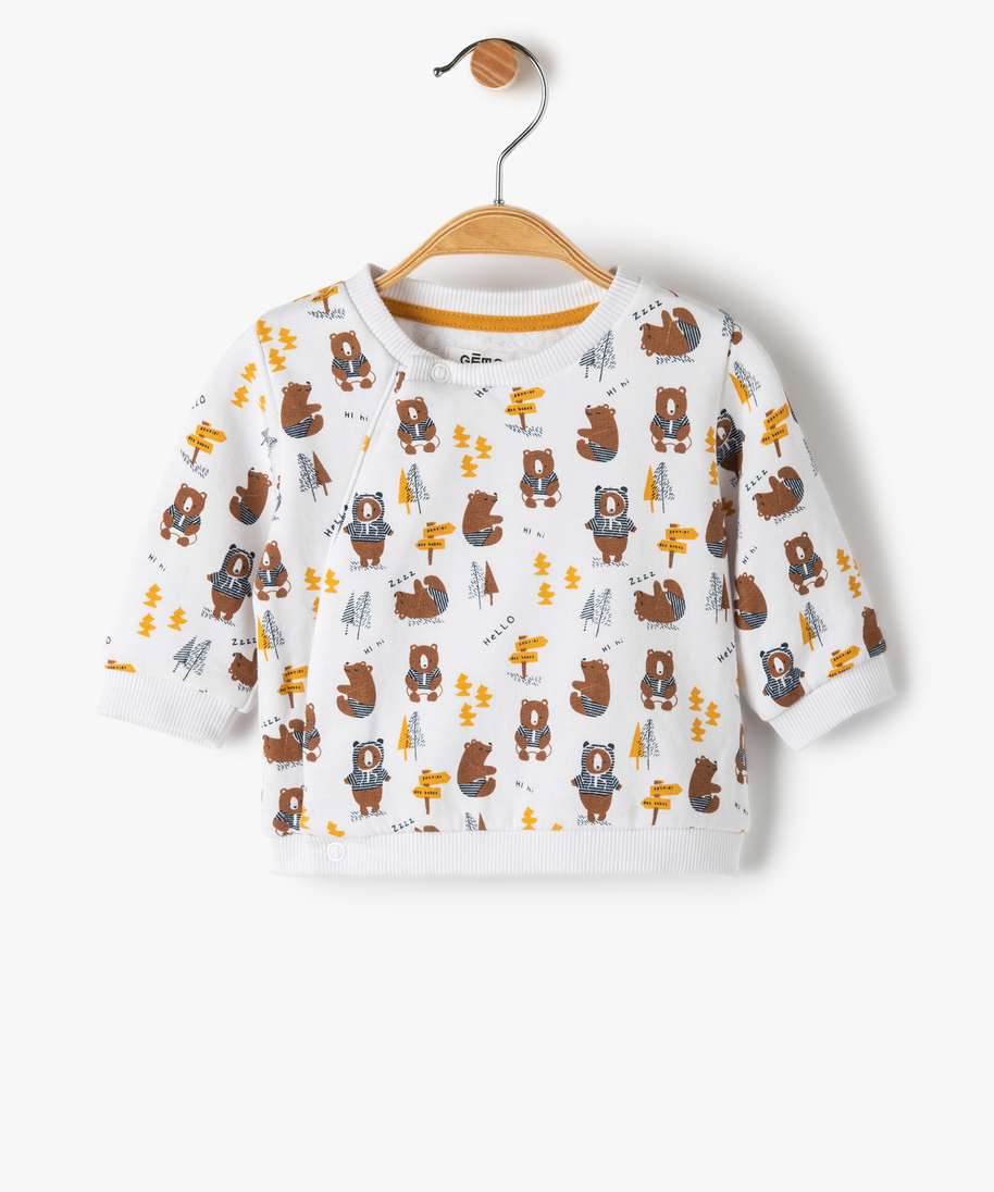 sweat bebe garcon facon brassiere avec motifs animaux imprime