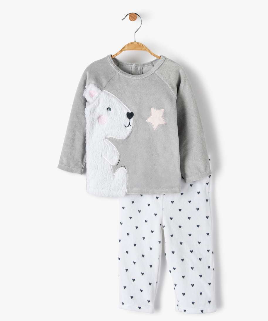 Gemo Vêtements Sous-vêtements vêtements de nuit Pyjamas Pyjama bébé 2 pièces en velours à motifs animaux 