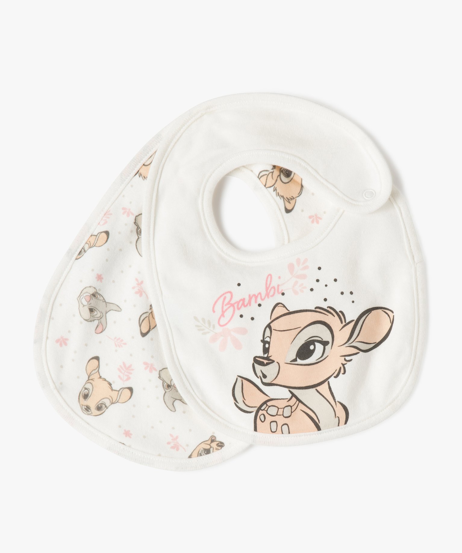 Lot de 2 bavoirs Bambi Disney pour bébé fille