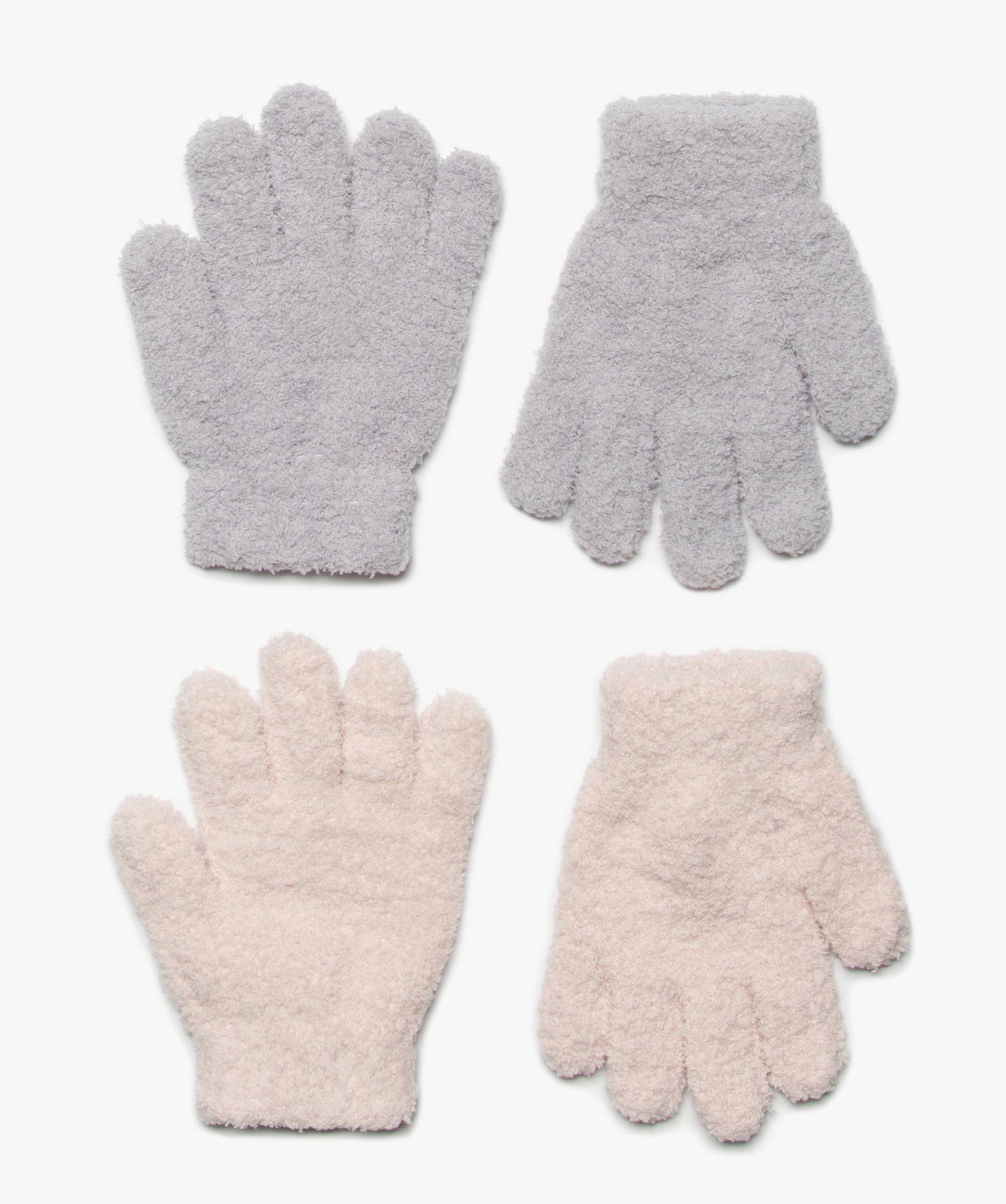 gants fille en maille bouclette (lot de 2 paires) rose standard foulards echarpes et gants