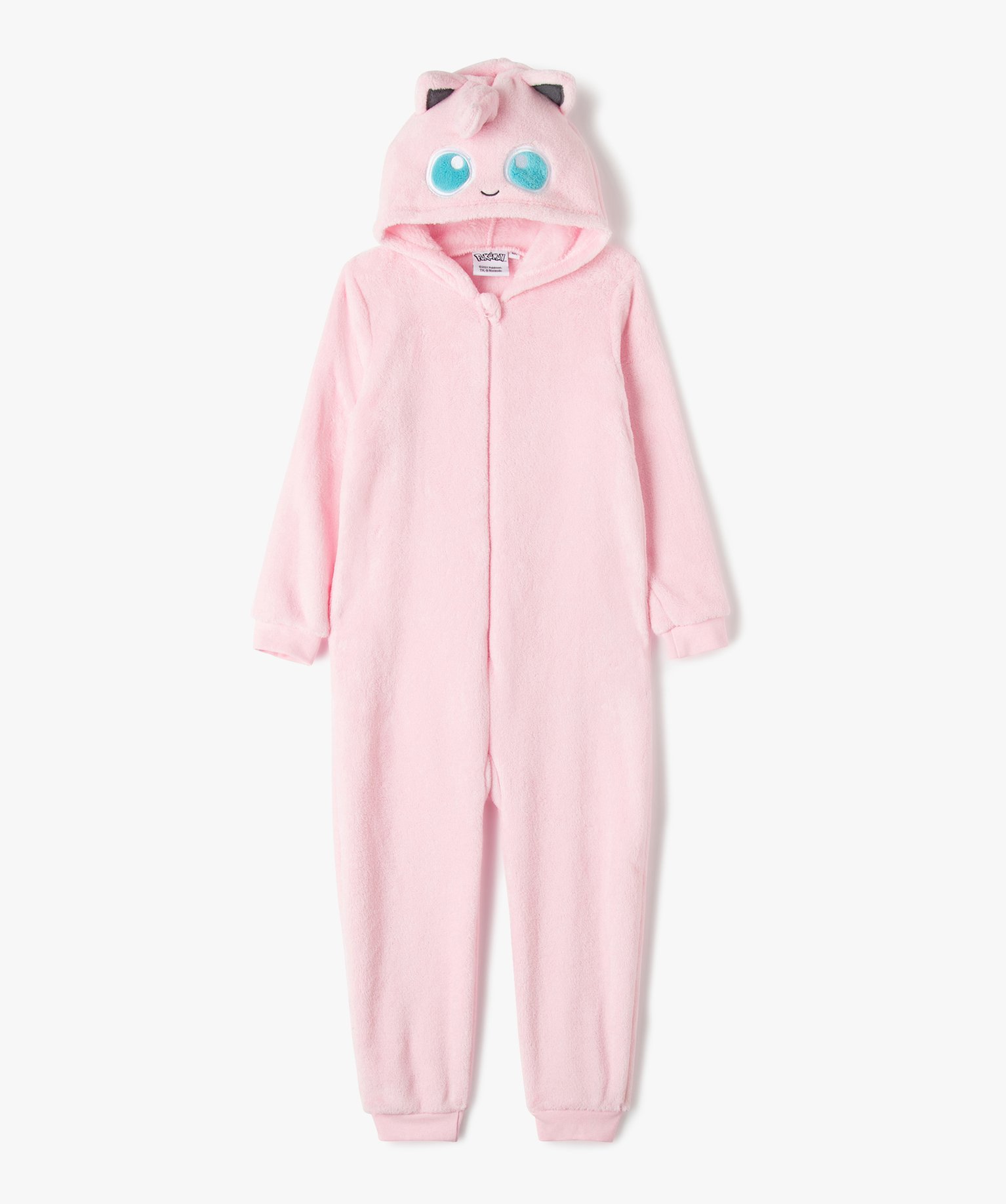 Combinaison pyjama pilou zippée capuche multicolore fille