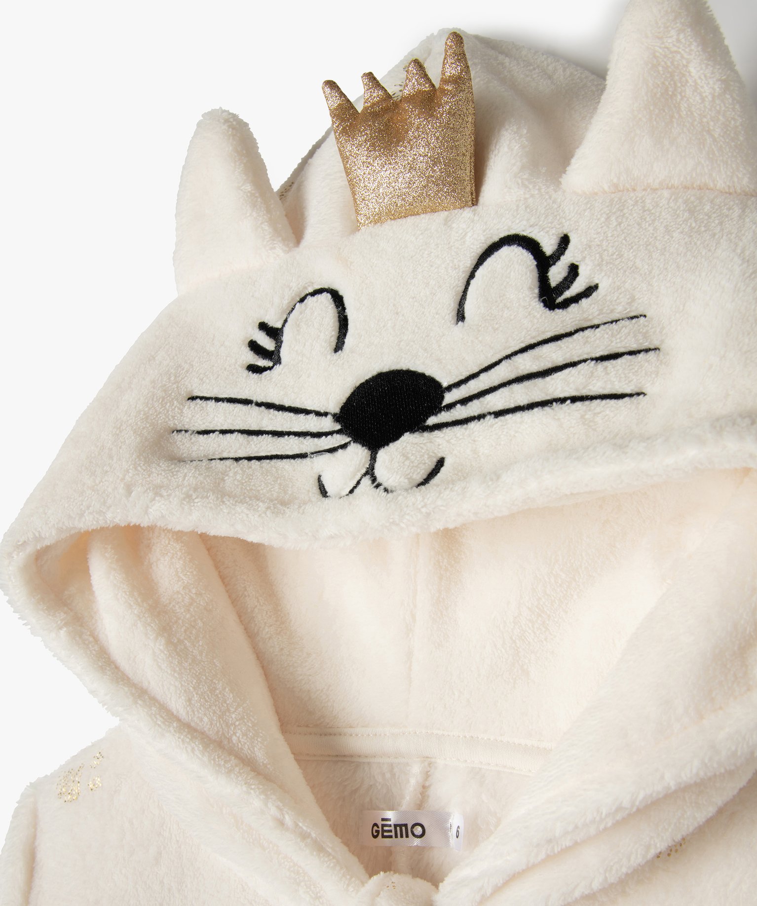 combinaison d interieur fille avec capuche a motif chat imprime pyjamas fille GEMO