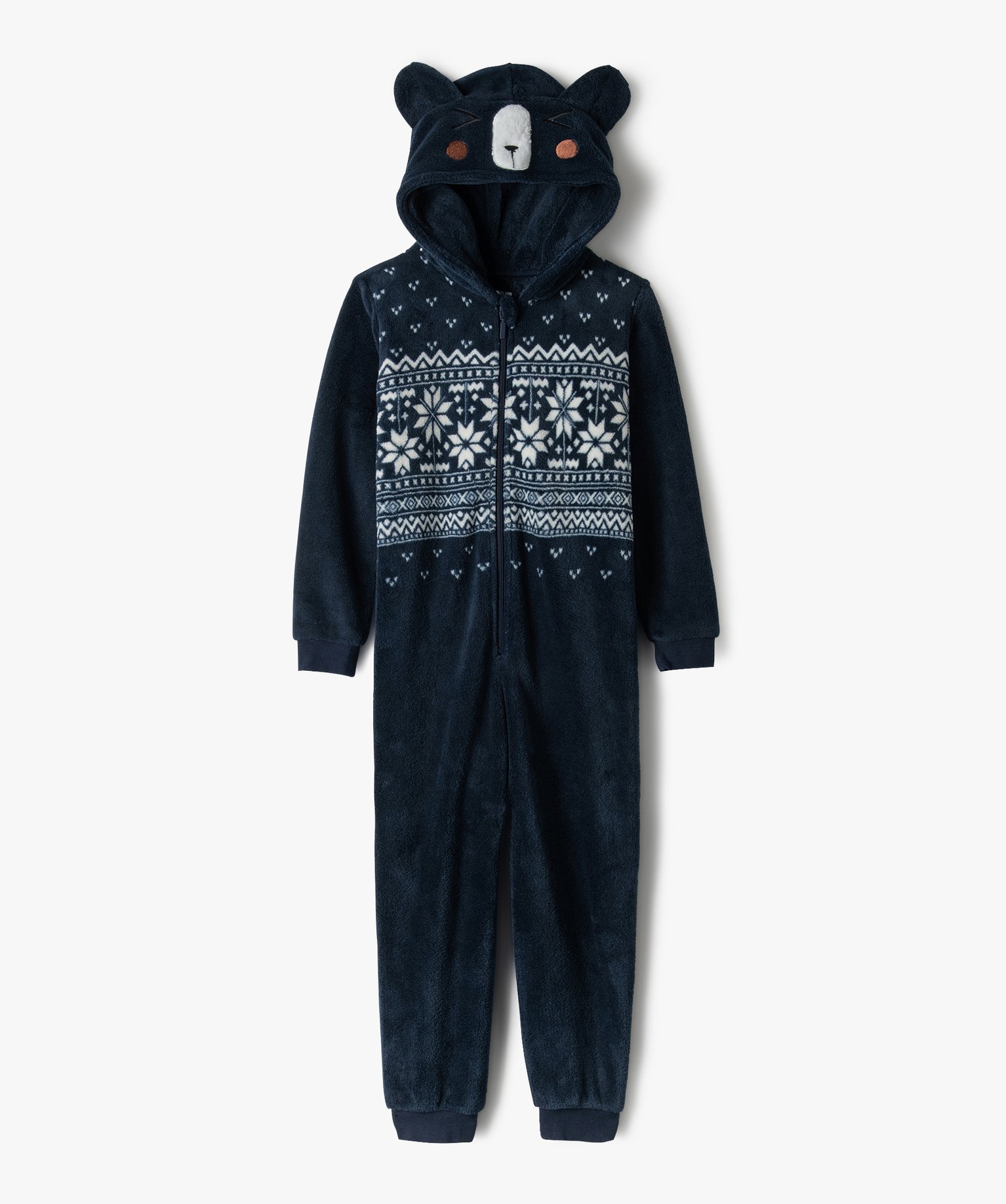 combinaison pyjama garcon avec motif nounours bleu garcon