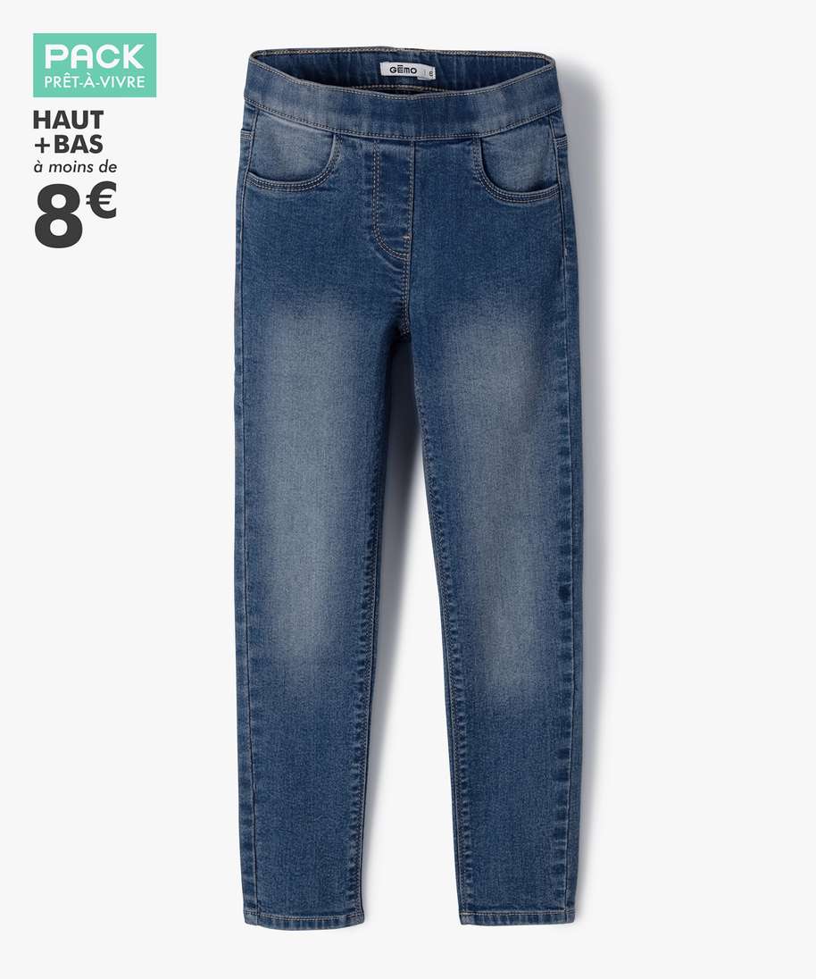 jegging fille legerement delave gris jeans