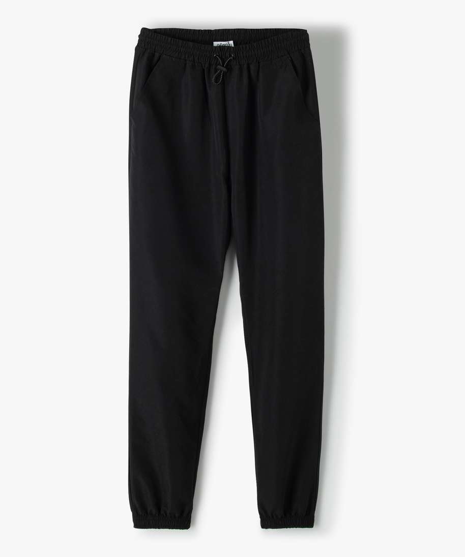 pantalon de sport fille fluide avec bas resserre noir pantalons fille GEMO