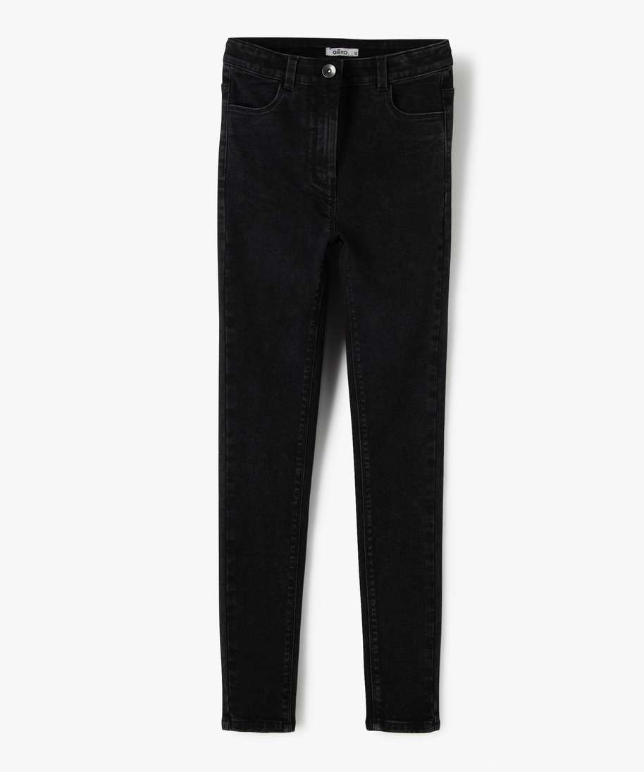 jean fille coupe ultra skinny 4 poches noir jeans
