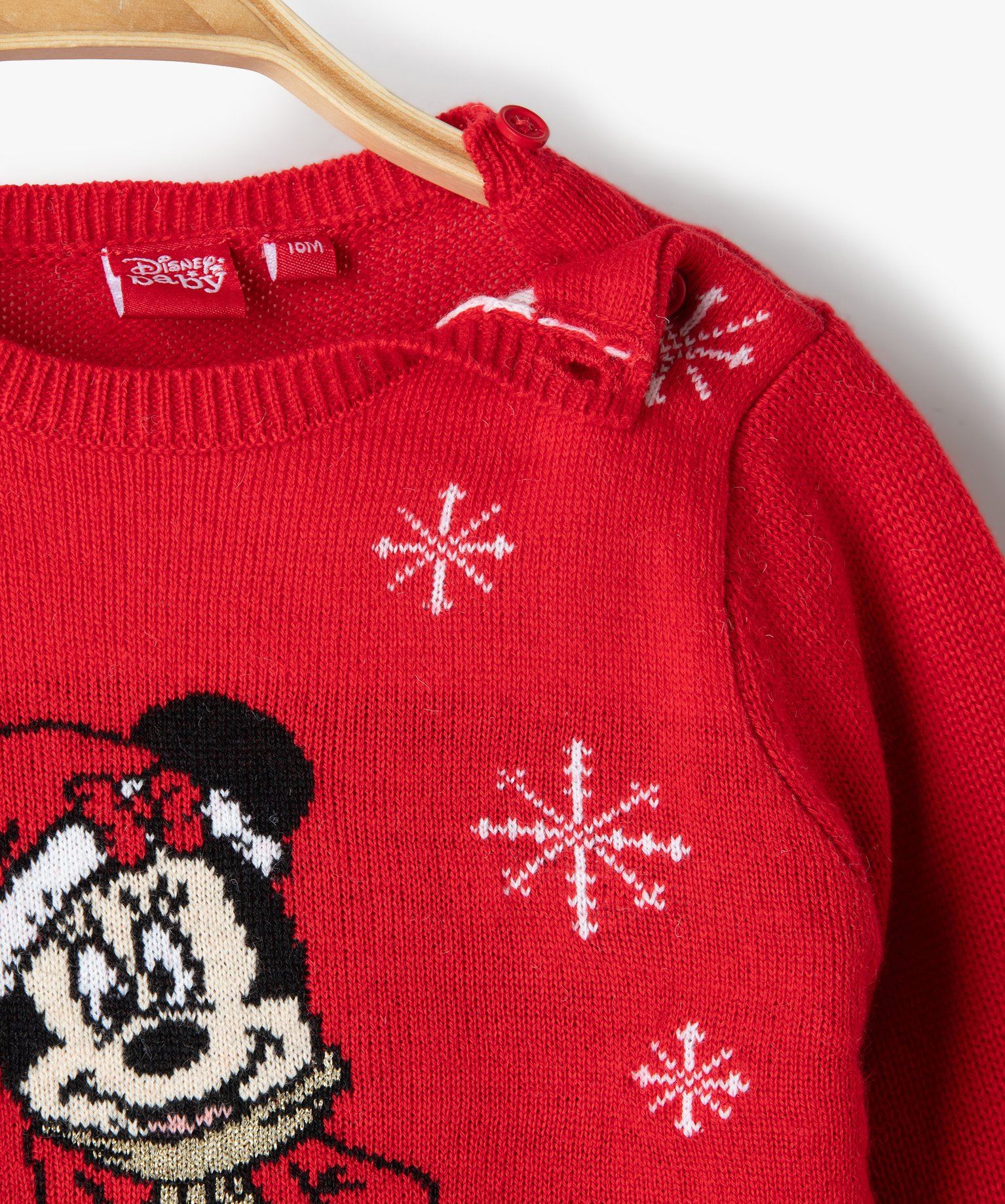 pull de noel fille avec motif minnie - disney rouge pulls