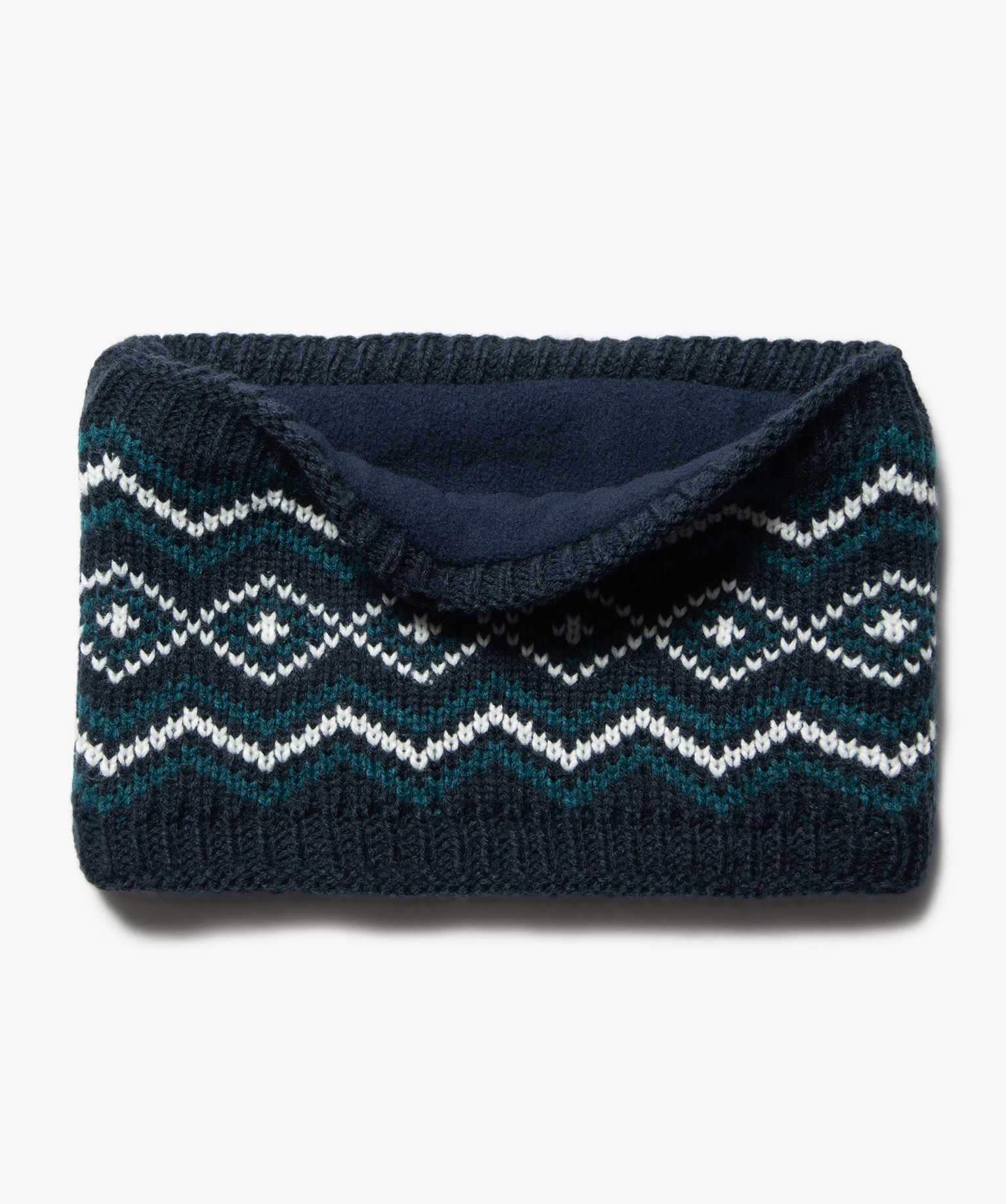 snood bebe garcon jacquard a doublure chaude bleu bebe