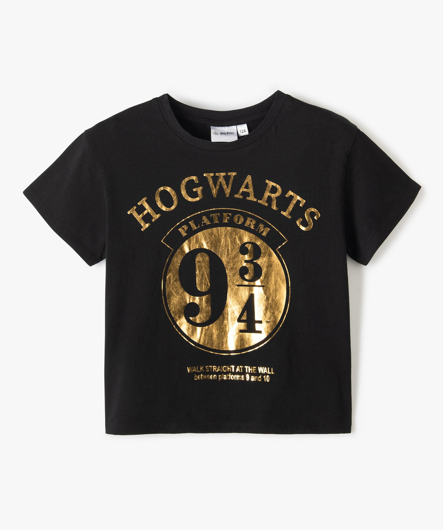 tee-shirt fille avec motif brillant - harry potter noir tee-shirts