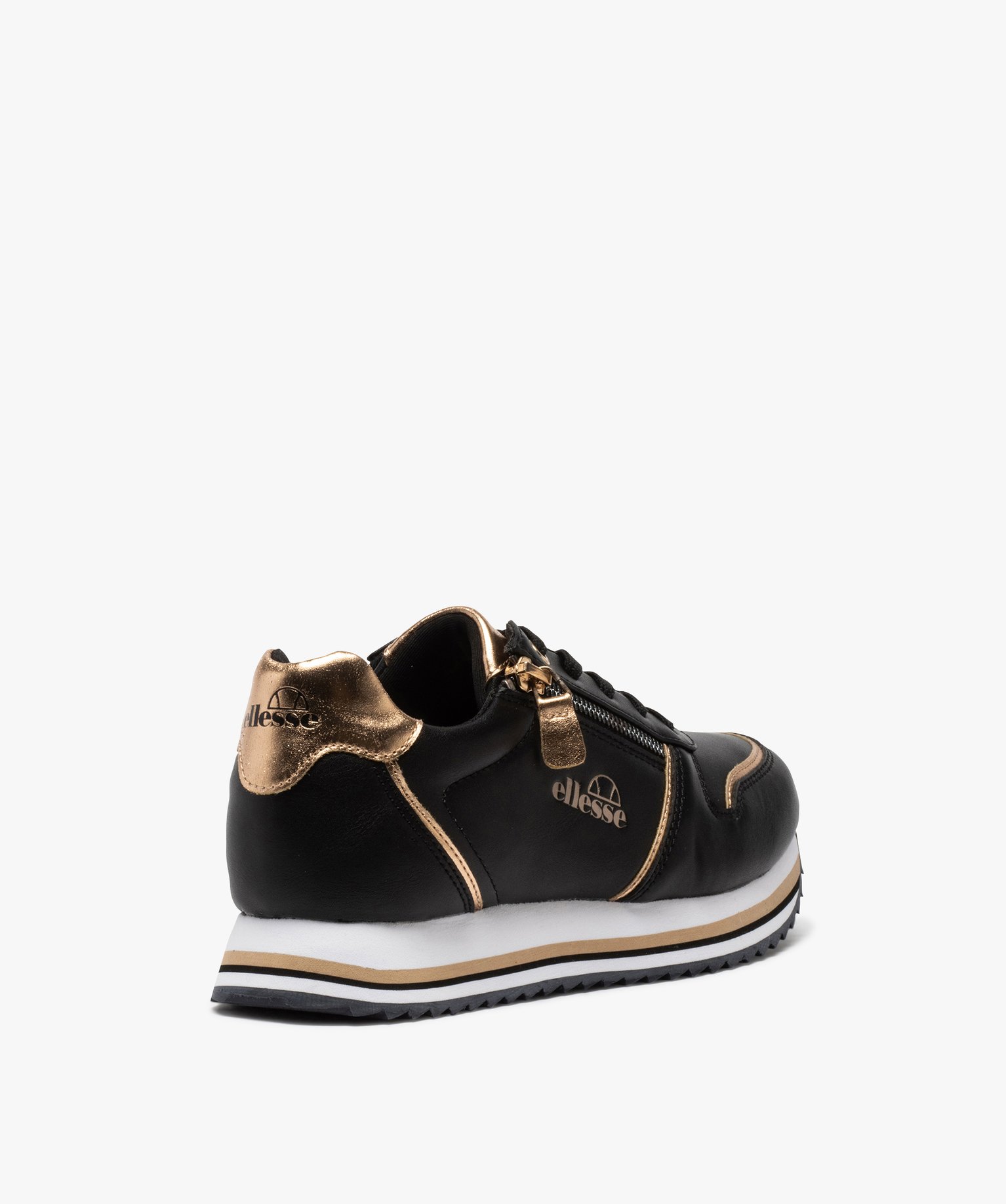 baskets femme zippees a semelle epaisse ellesse noir vif baskets et tennis femme GEMO