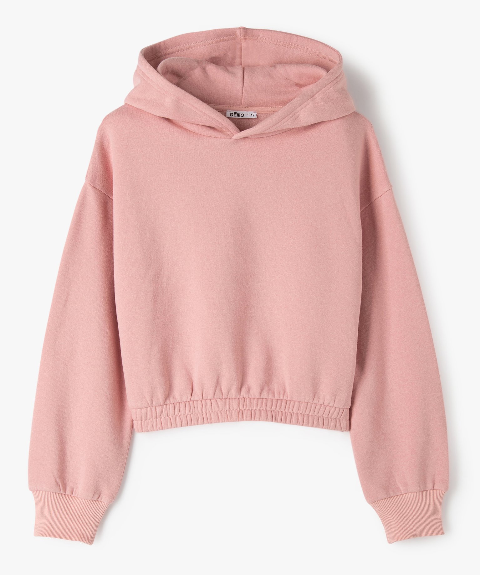 sweat fille court et ample a capuche rose sweats