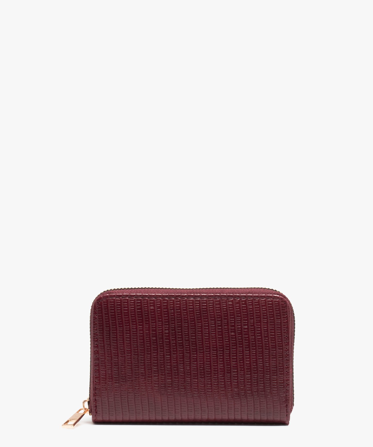 portefeuille femme zippe compact a motif texture rouge porte-monnaie et portefeuilles