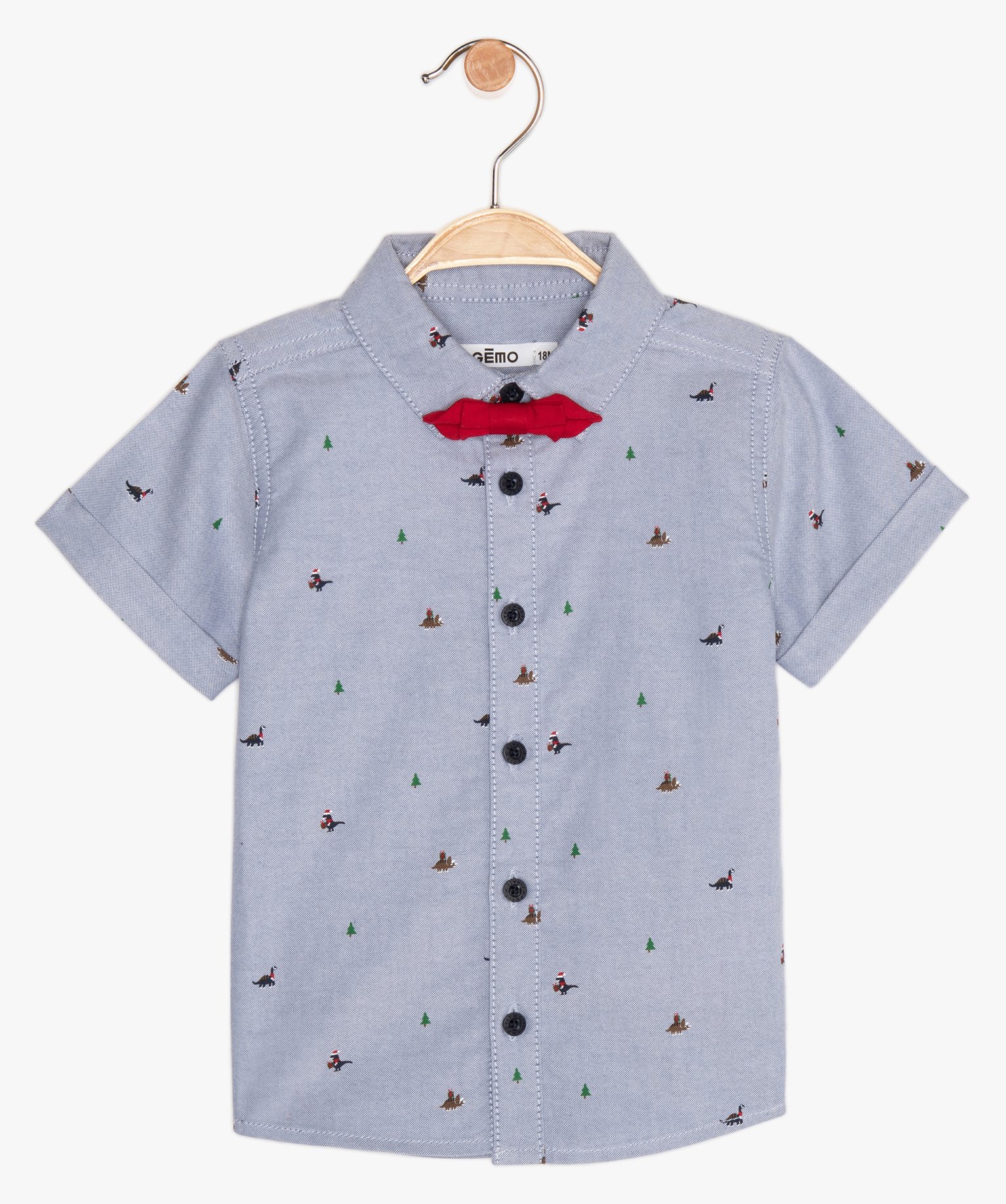 chemise bebe garcon a manches courtes et n ud papillon imprime