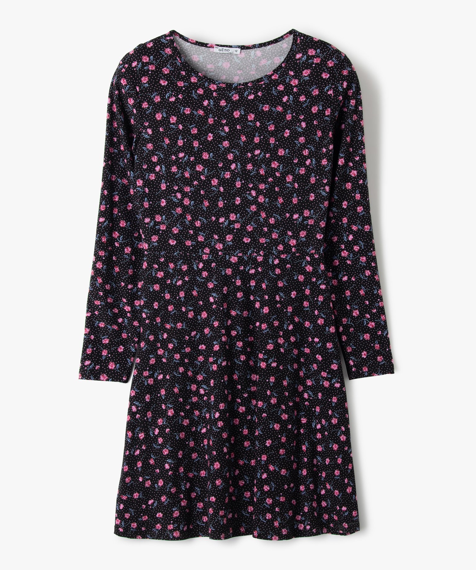 robe fille a manches longues a motifs fleuris imprime robes et jupes