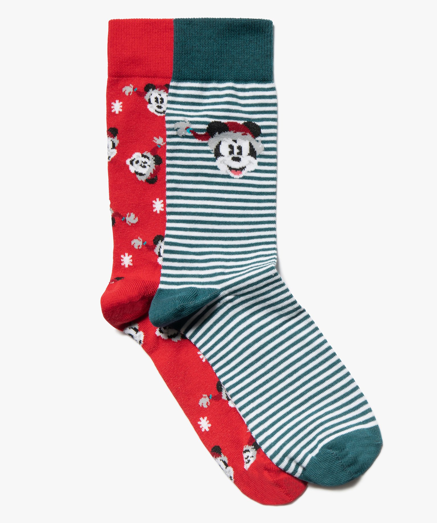 chaussettes de noel homme imprimees mickey disney lot de 2 rouge chaussettes