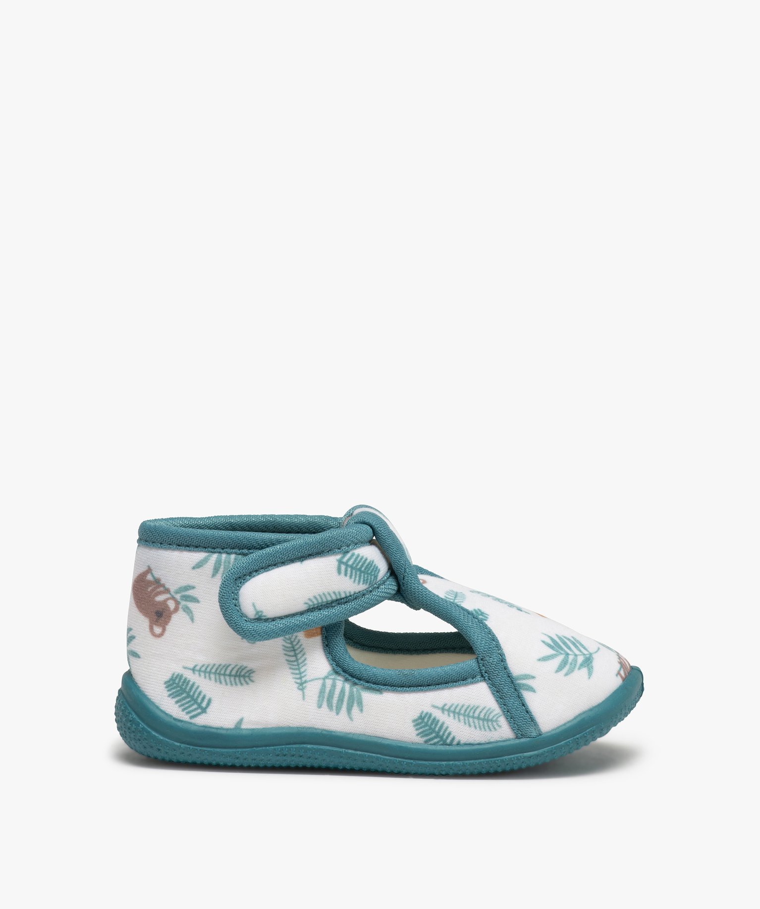 chaussons bebe garcon bottillons en jersey imprime bleu bebe