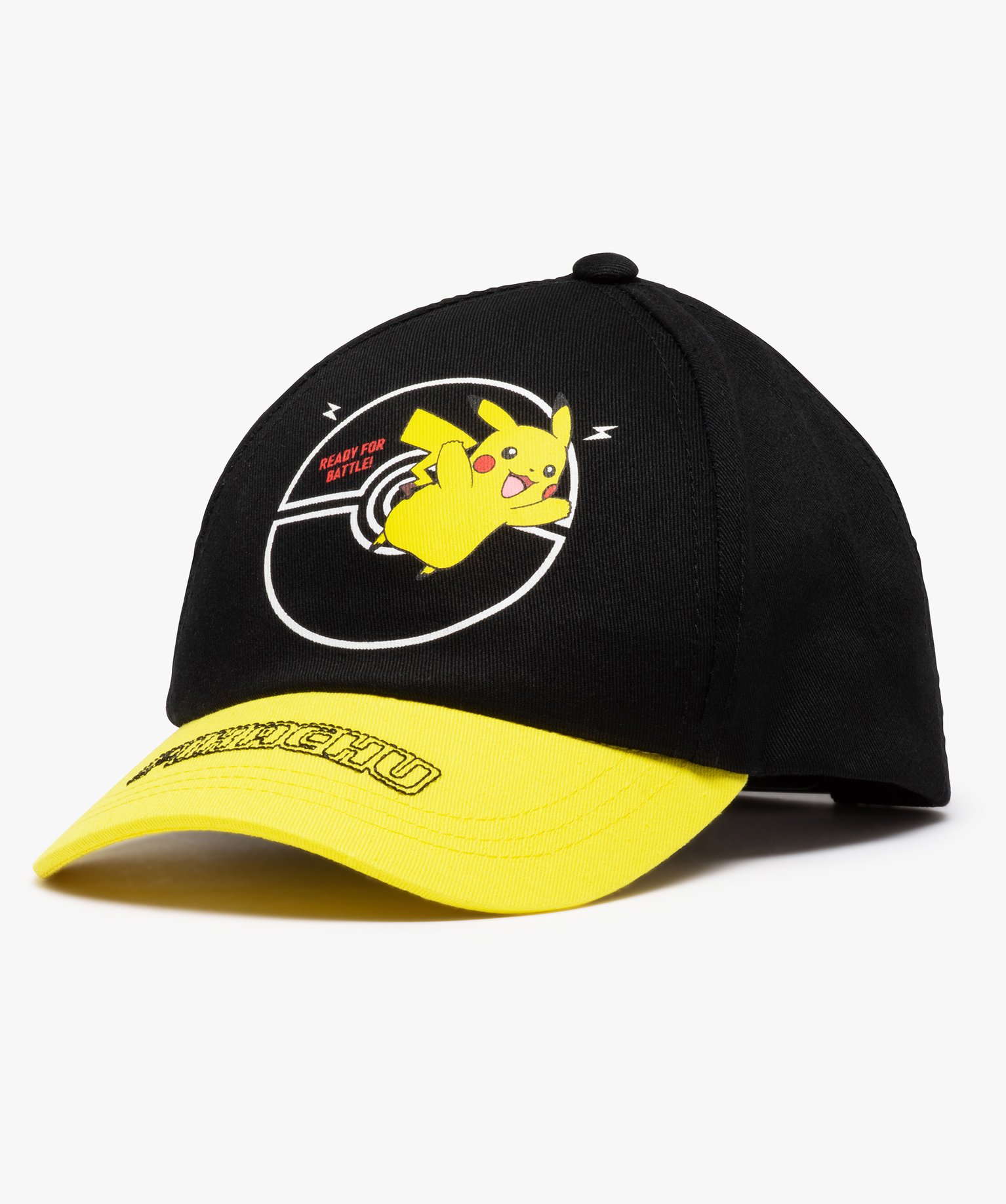 casquette enfant imprime pikachu - pokemon noir