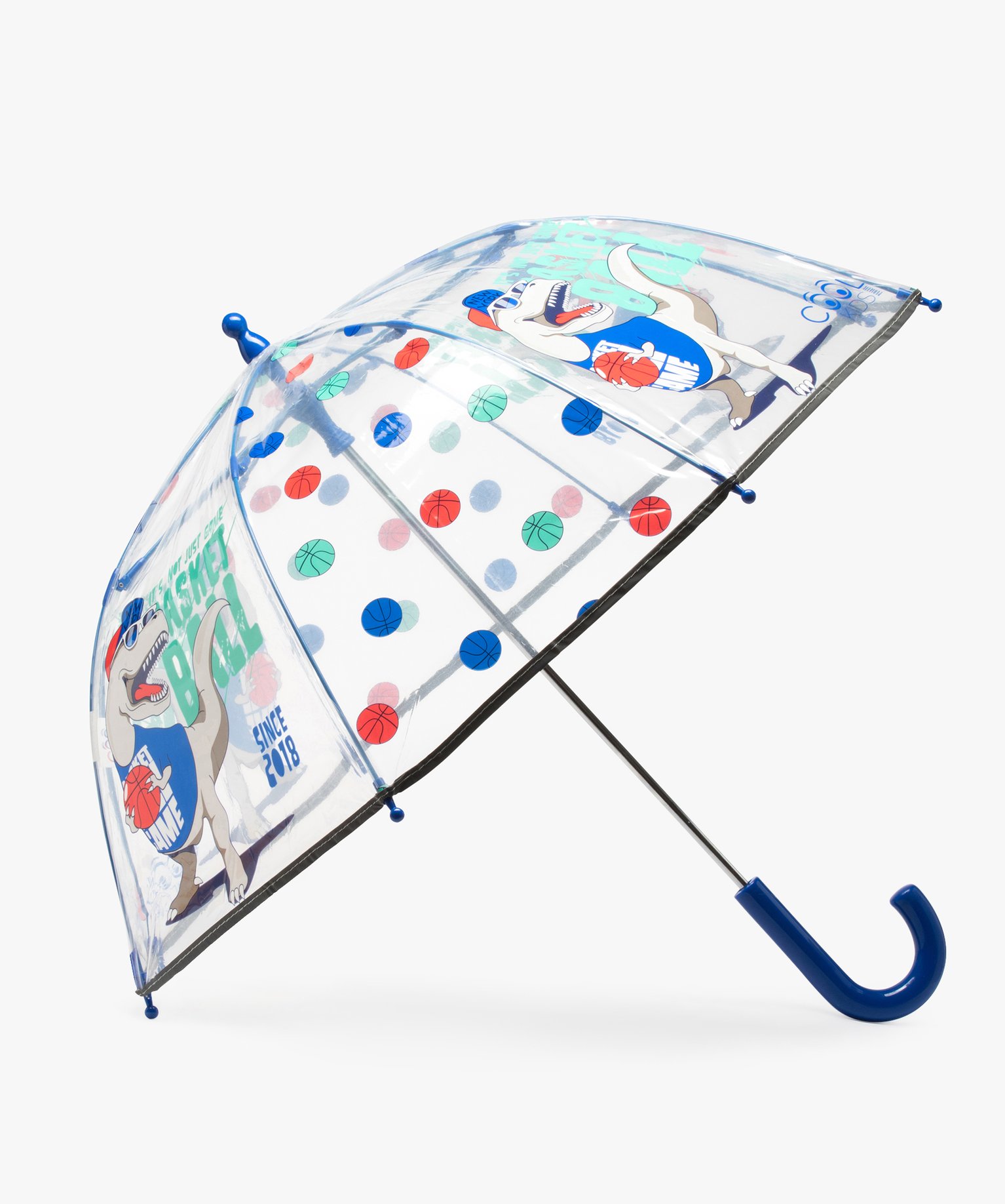 parapluie enfant transparent imprime dinosaure multicolore