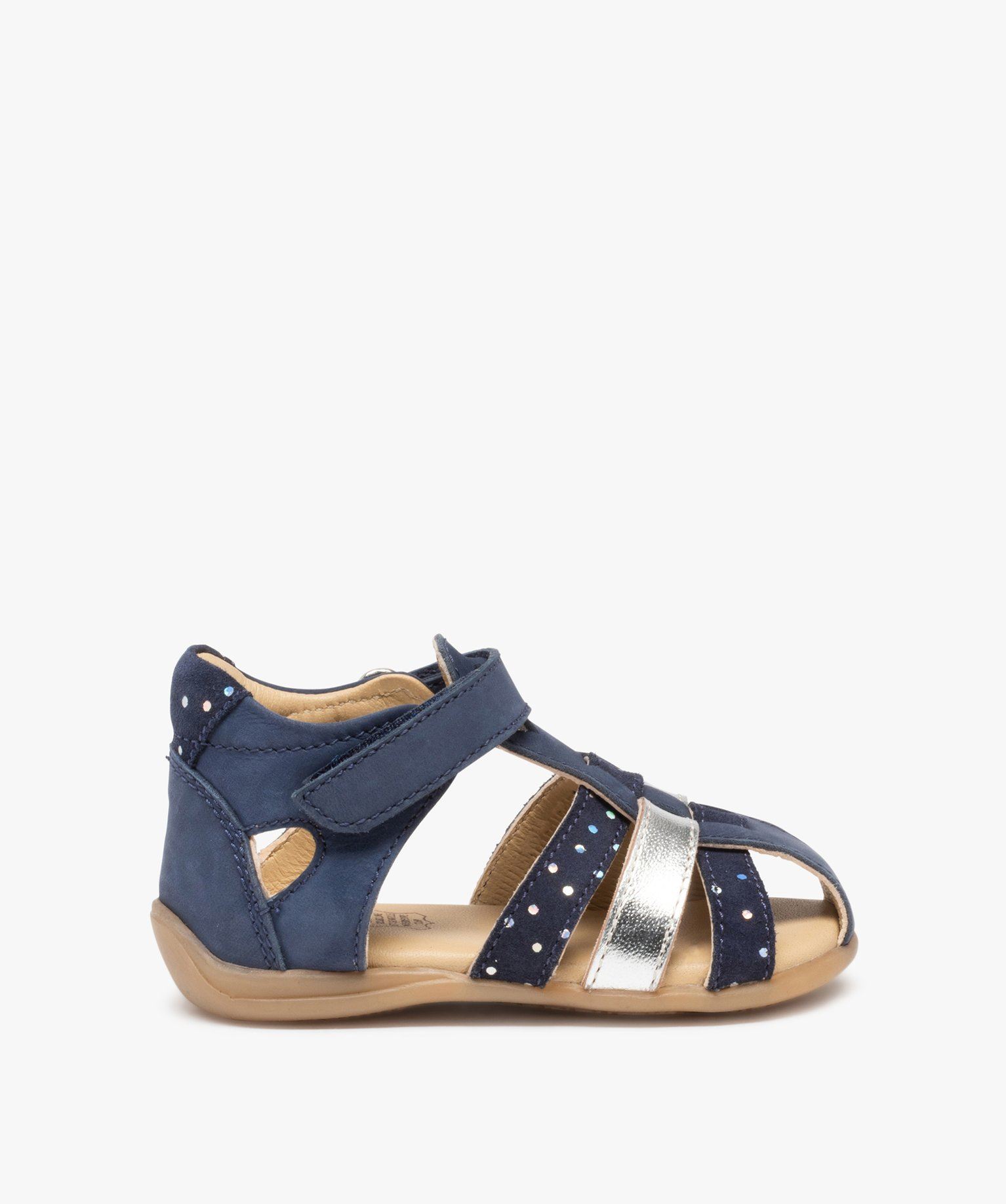 sandales bebe fille dessus cuir a contrefort ferme – na! bleu