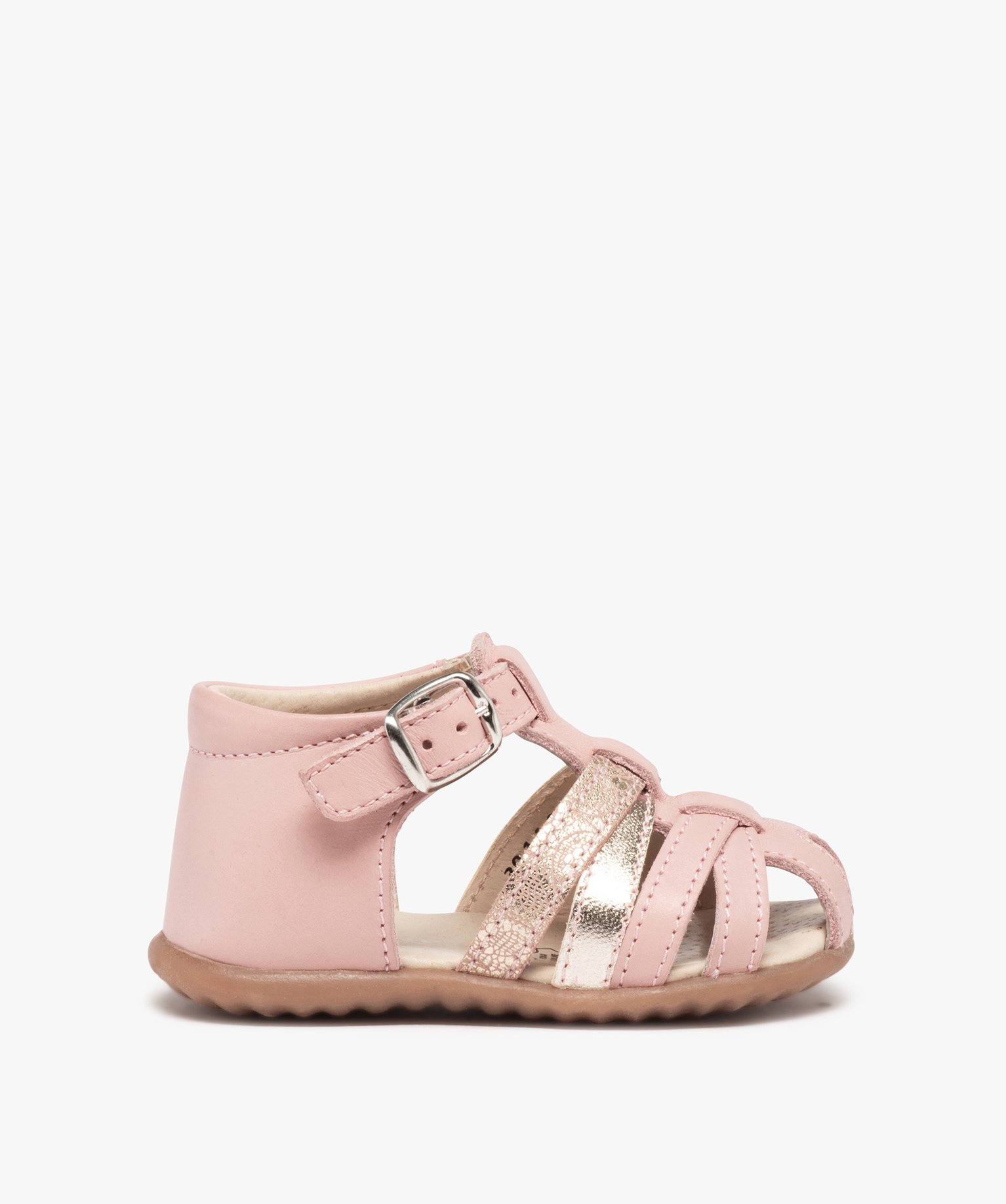 Sandale cuir rose bébé fille Rose