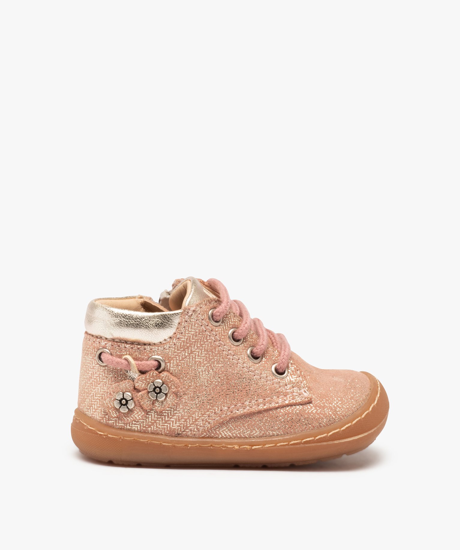 Chaussons Bellamy, chaussons bébé filles motif papillon rose