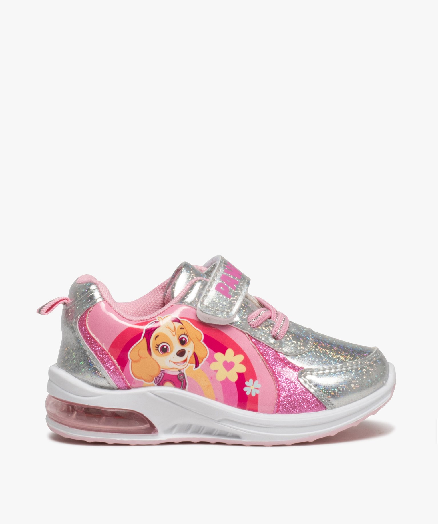 baskets fille a semelle lumineuse pat patrouille rose baskets