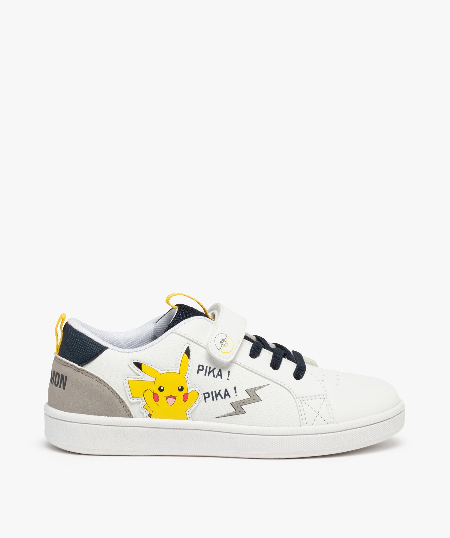 tennis garcon a lacets et scratch pikachu pokemon blanc standard baskets garcon GEMO