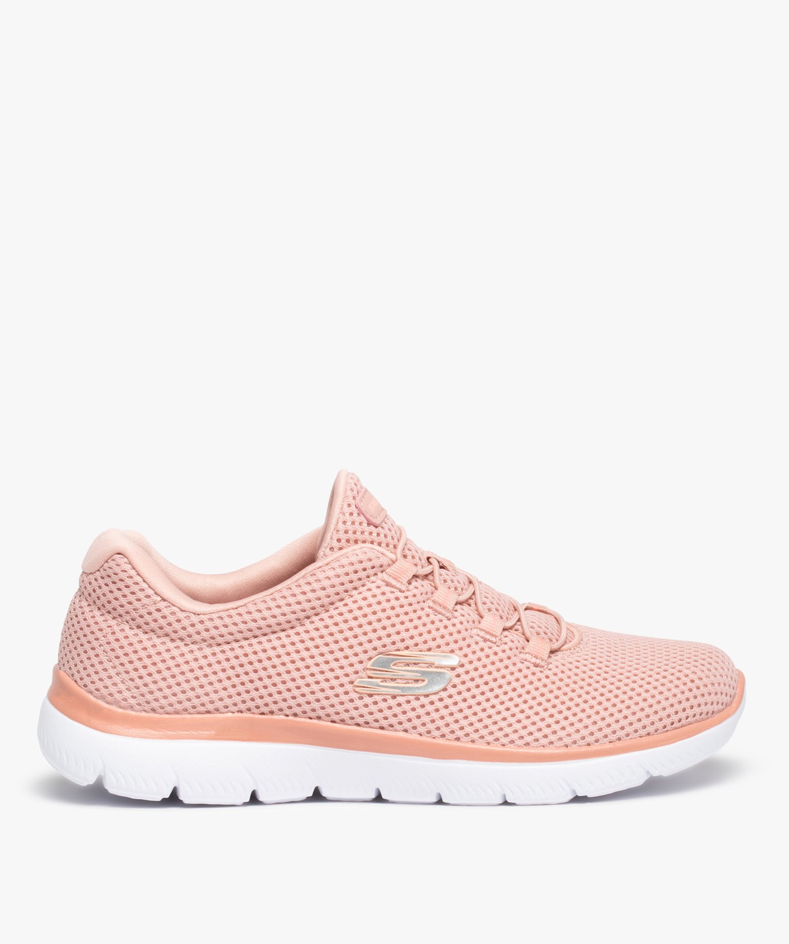 baskets femme running en mesh uni - skechers rose baskets et tennis promos