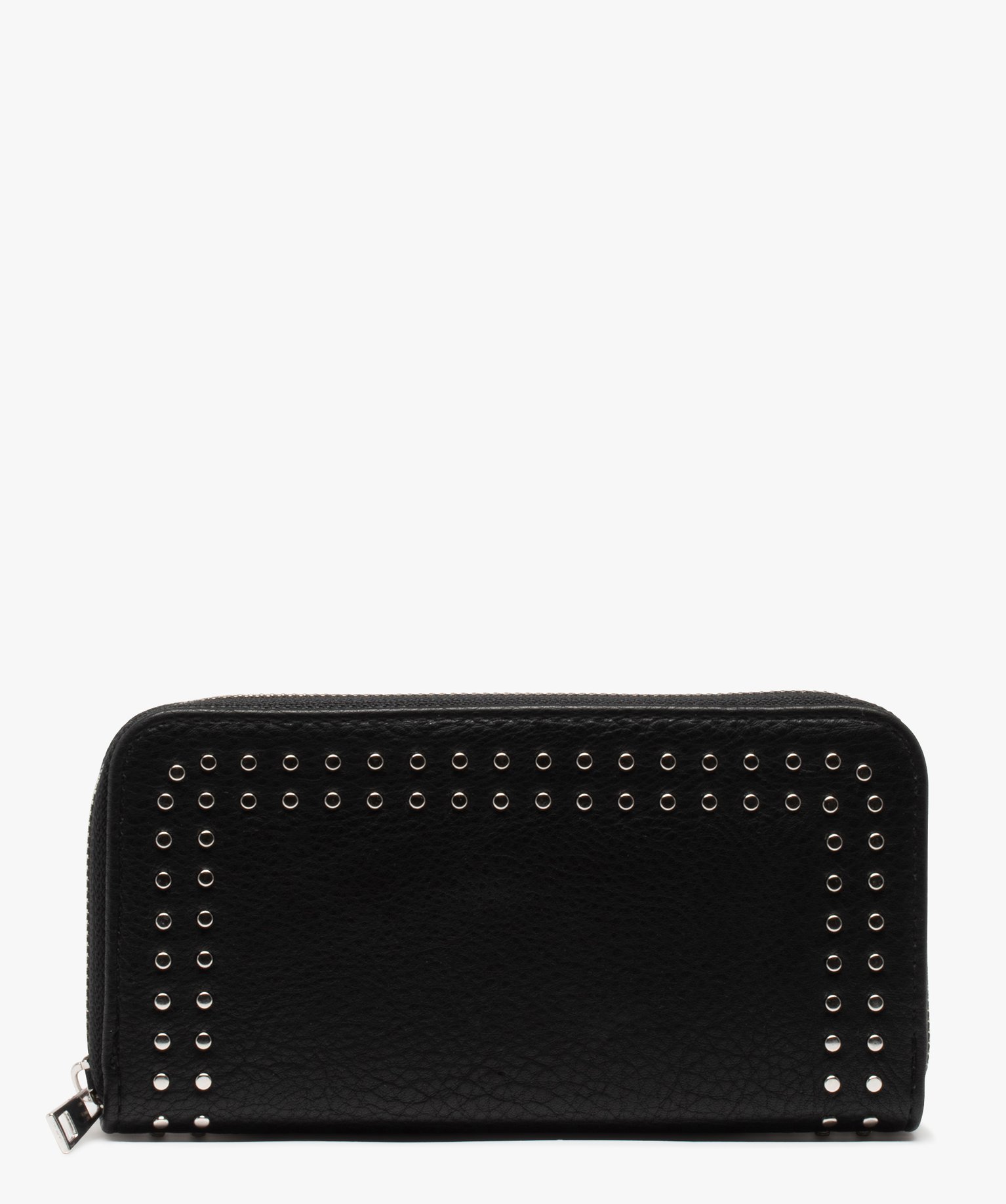 portefeuille femme grand format avec clous metalliques noir porte-monnaie et portefeuilles